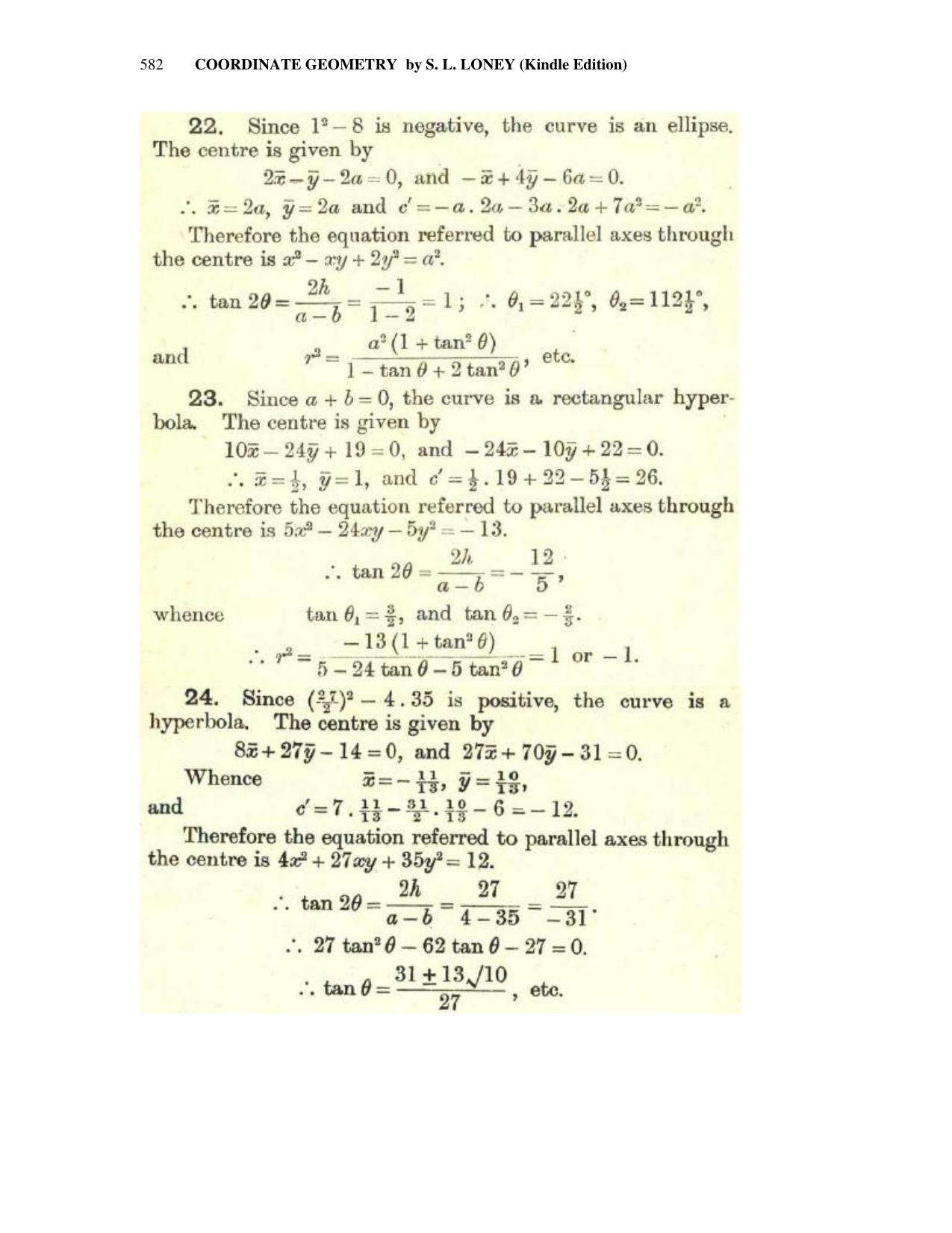 Chapter 15: General Equation Of The Second Degree - SL Loney Solutions: The Elements of Coordinate Geometry - Page 39