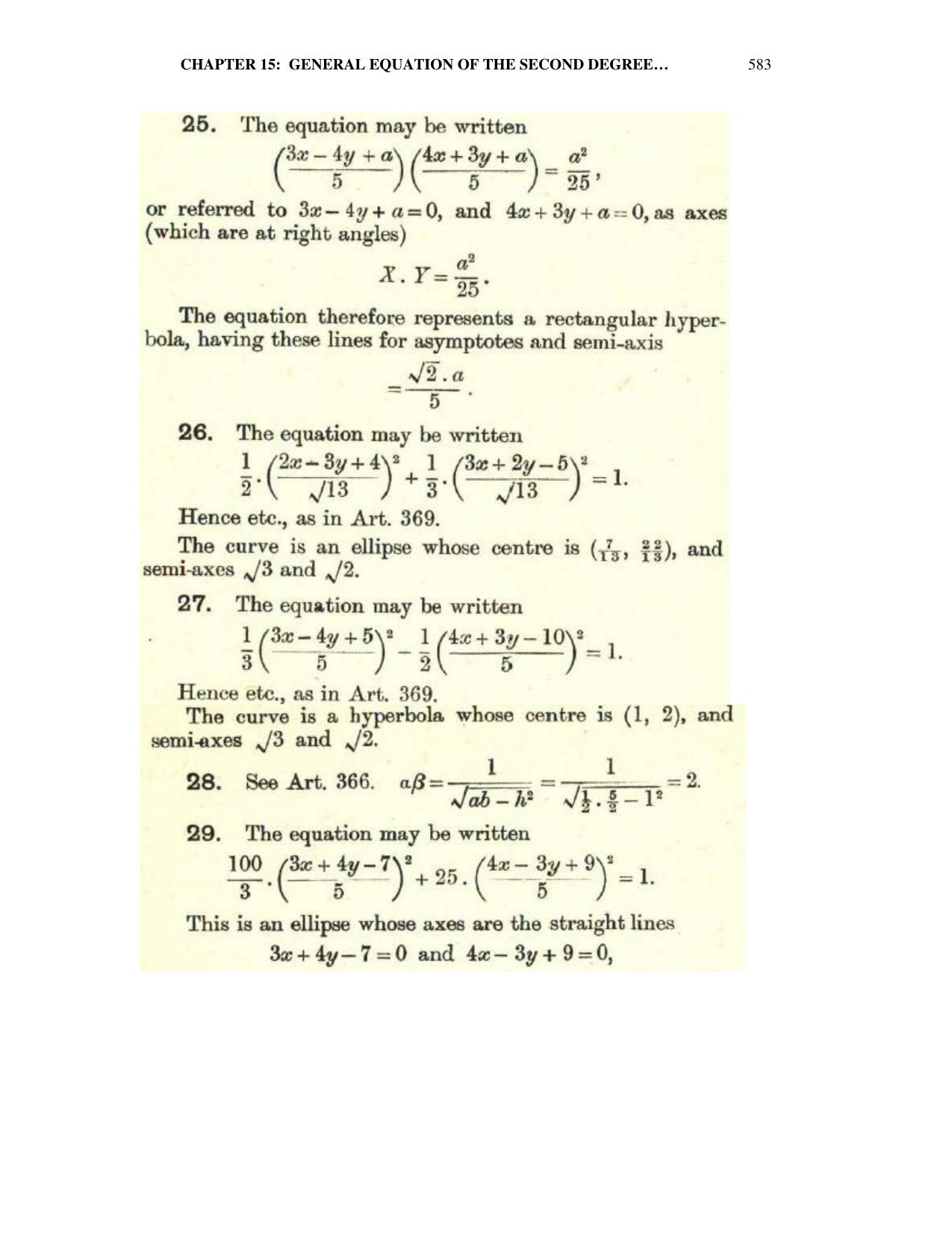 Chapter 15: General Equation Of The Second Degree - SL Loney Solutions: The Elements of Coordinate Geometry - Page 40