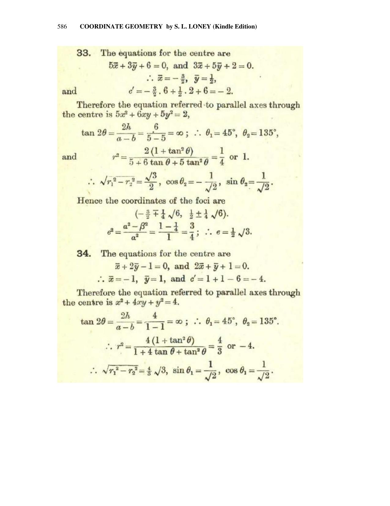 Chapter 15: General Equation Of The Second Degree - SL Loney Solutions: The Elements of Coordinate Geometry - Page 43
