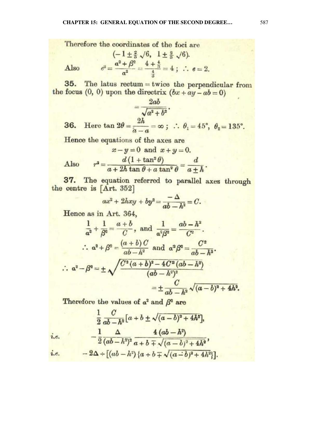 Chapter 15: General Equation Of The Second Degree - SL Loney Solutions: The Elements of Coordinate Geometry - Page 44