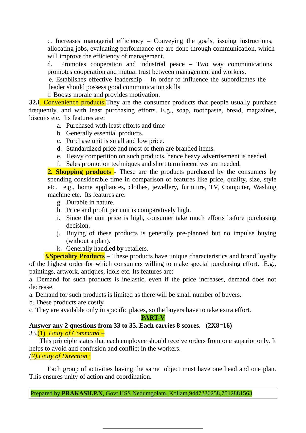 Kerala Plus Two 2022 Business Studies Model Answer Key - Page 6