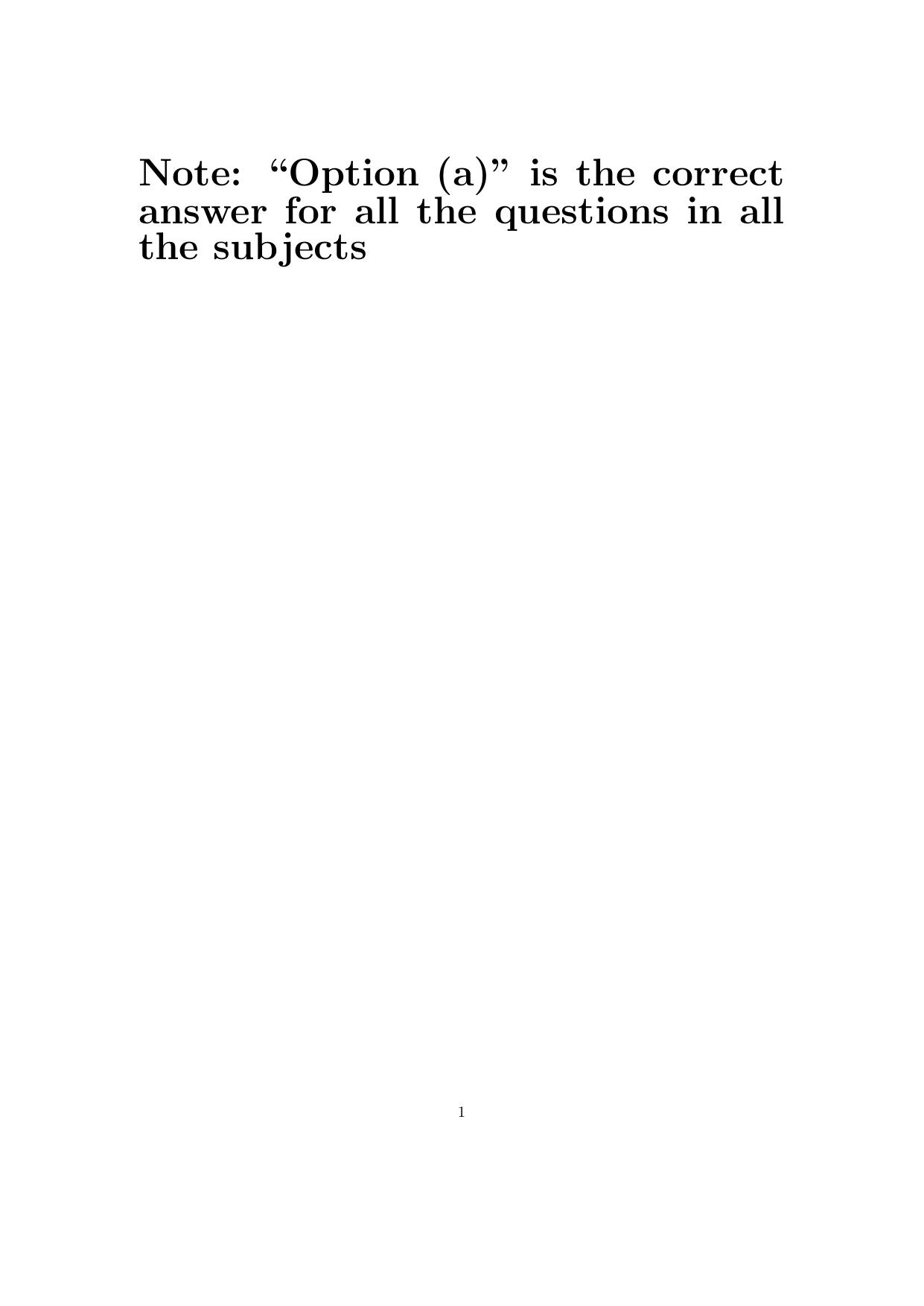 IISER Aptitude Test 2024 Answer Key - Page 1