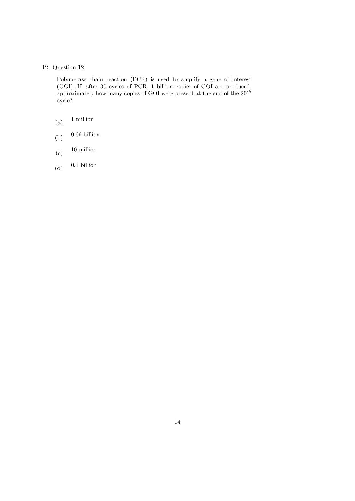 IISER Aptitude Test 2024 Answer Key - Page 15