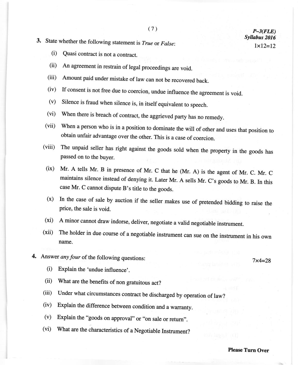 ICMAI June 2018 Fundamentals of Laws and Ethics Question Paper