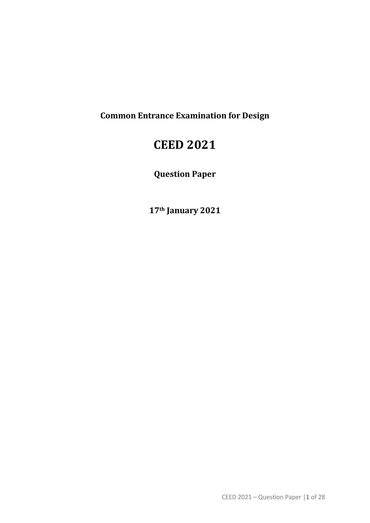 ceed-2021-question-paper-indcareer