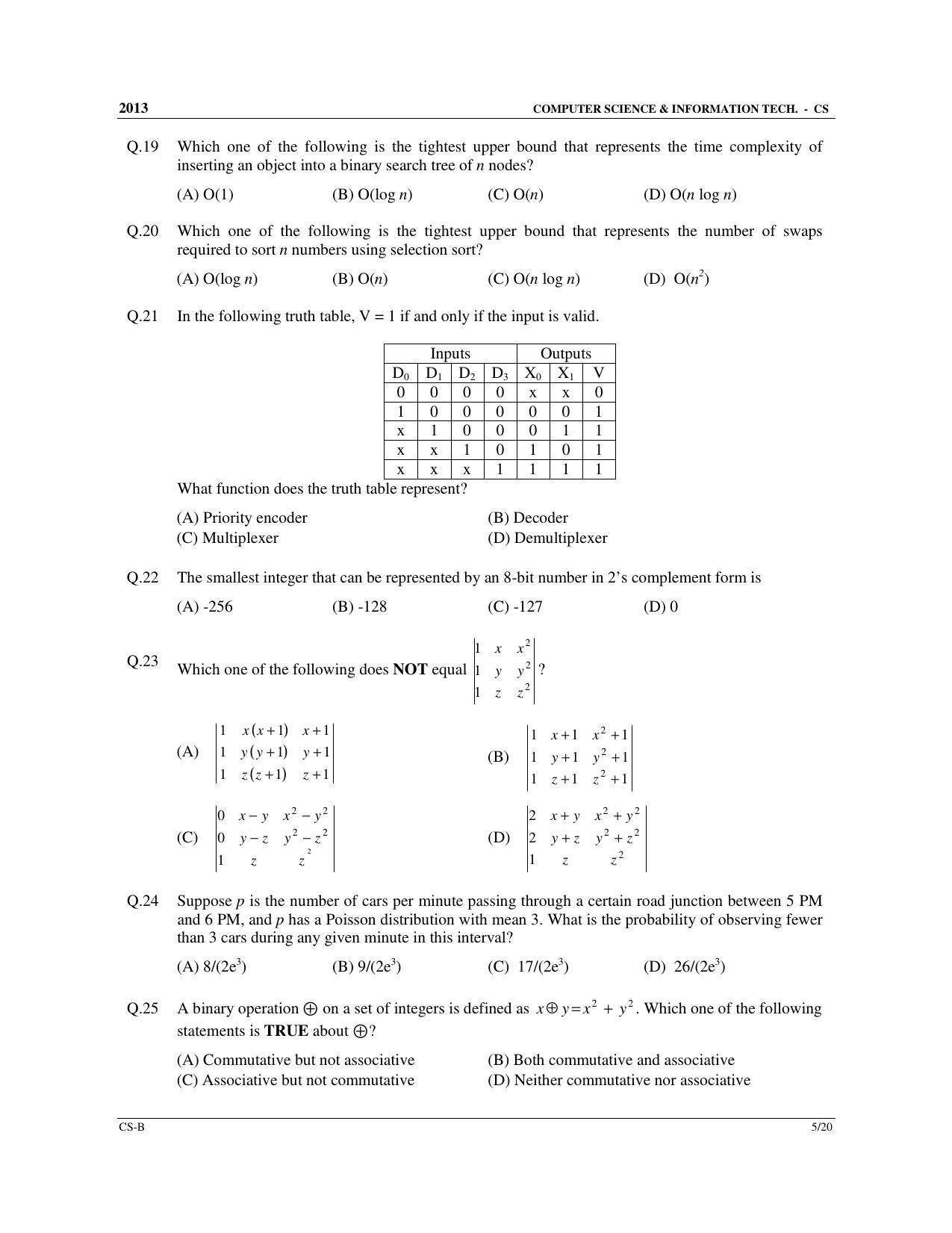 GATE 2013 Computer Science and Information Technology (CS) Question ...