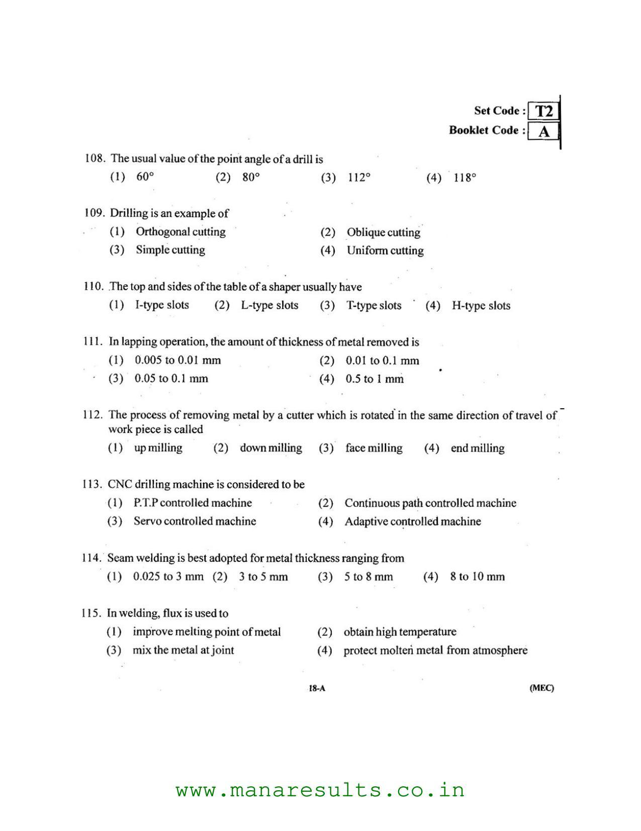 AP ECET 2016 Mechanical Engineering Old Previous Question Papers - Page 17