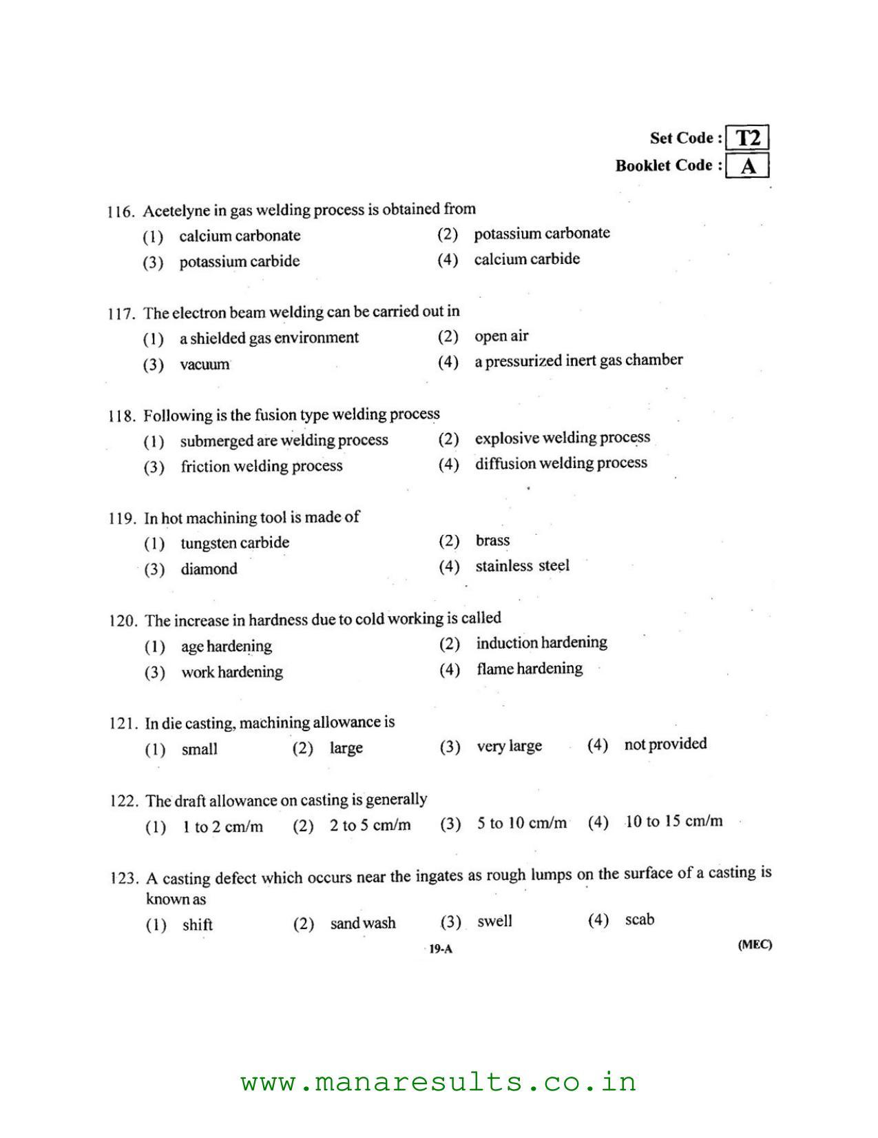 AP ECET 2016 Mechanical Engineering Old Previous Question Papers - Page 18