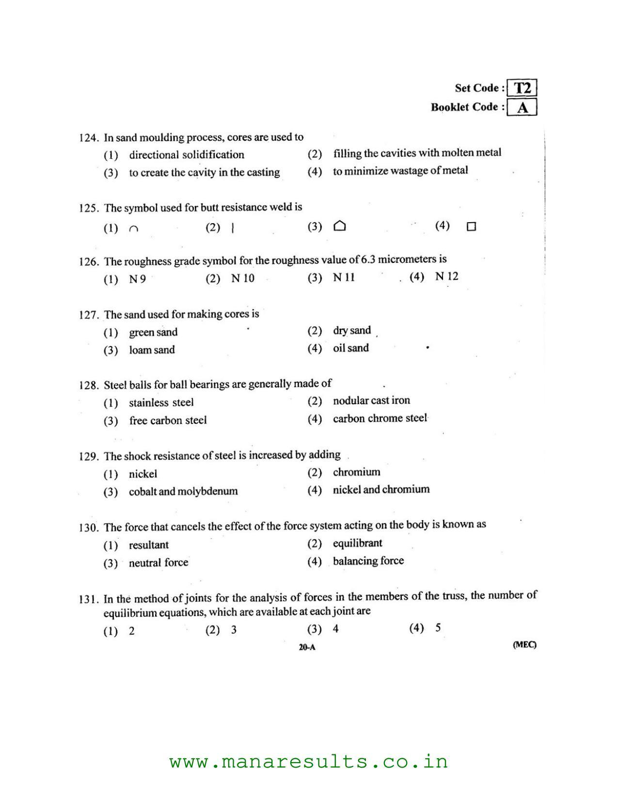 AP ECET 2016 Mechanical Engineering Old Previous Question Papers - Page 19