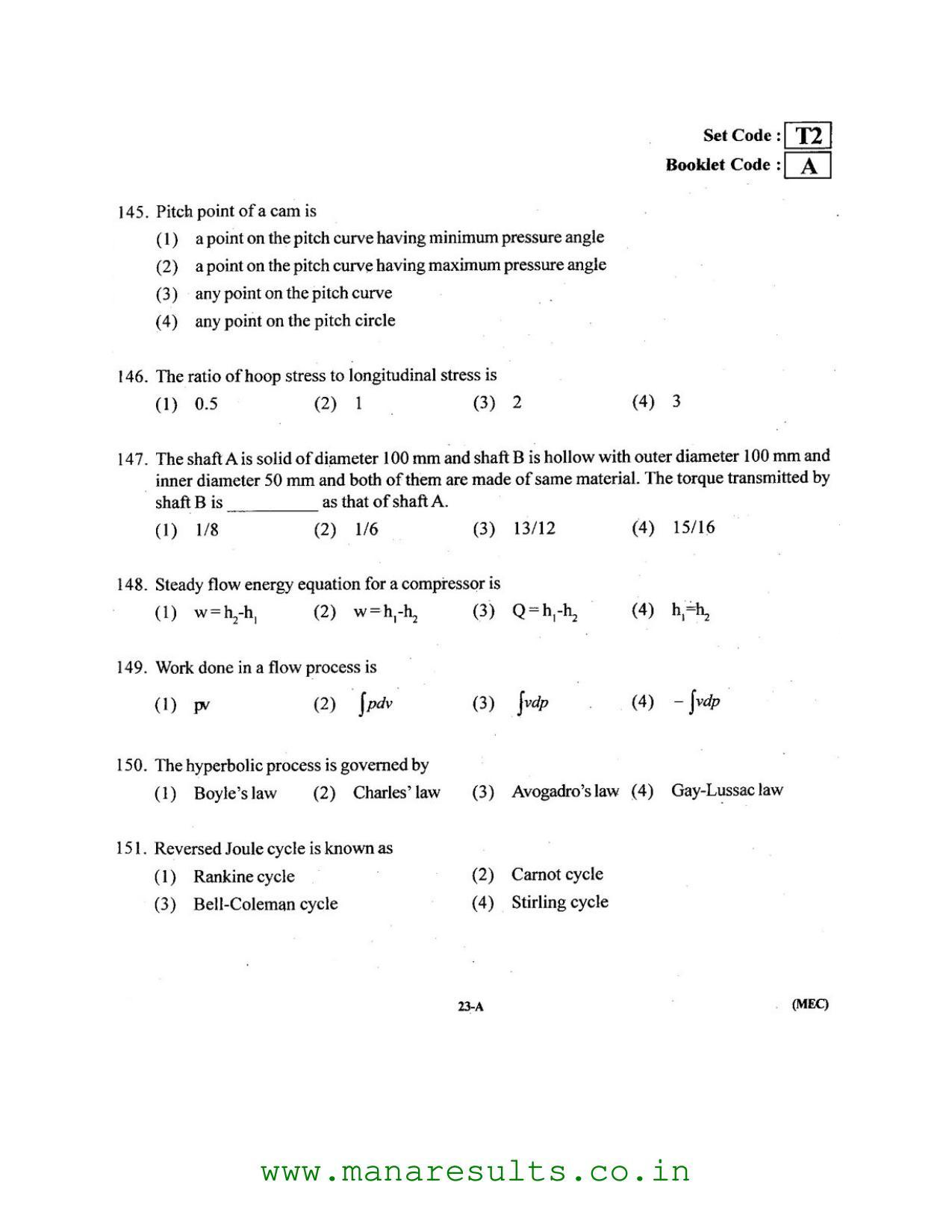 AP ECET 2016 Mechanical Engineering Old Previous Question Papers - Page 22