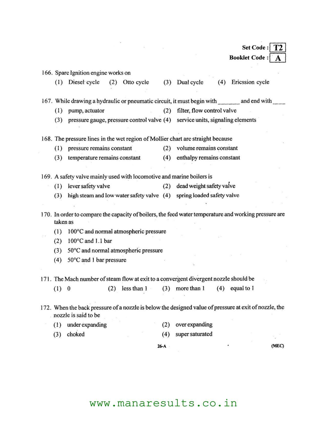 AP ECET 2016 Mechanical Engineering Old Previous Question Papers - Page 25