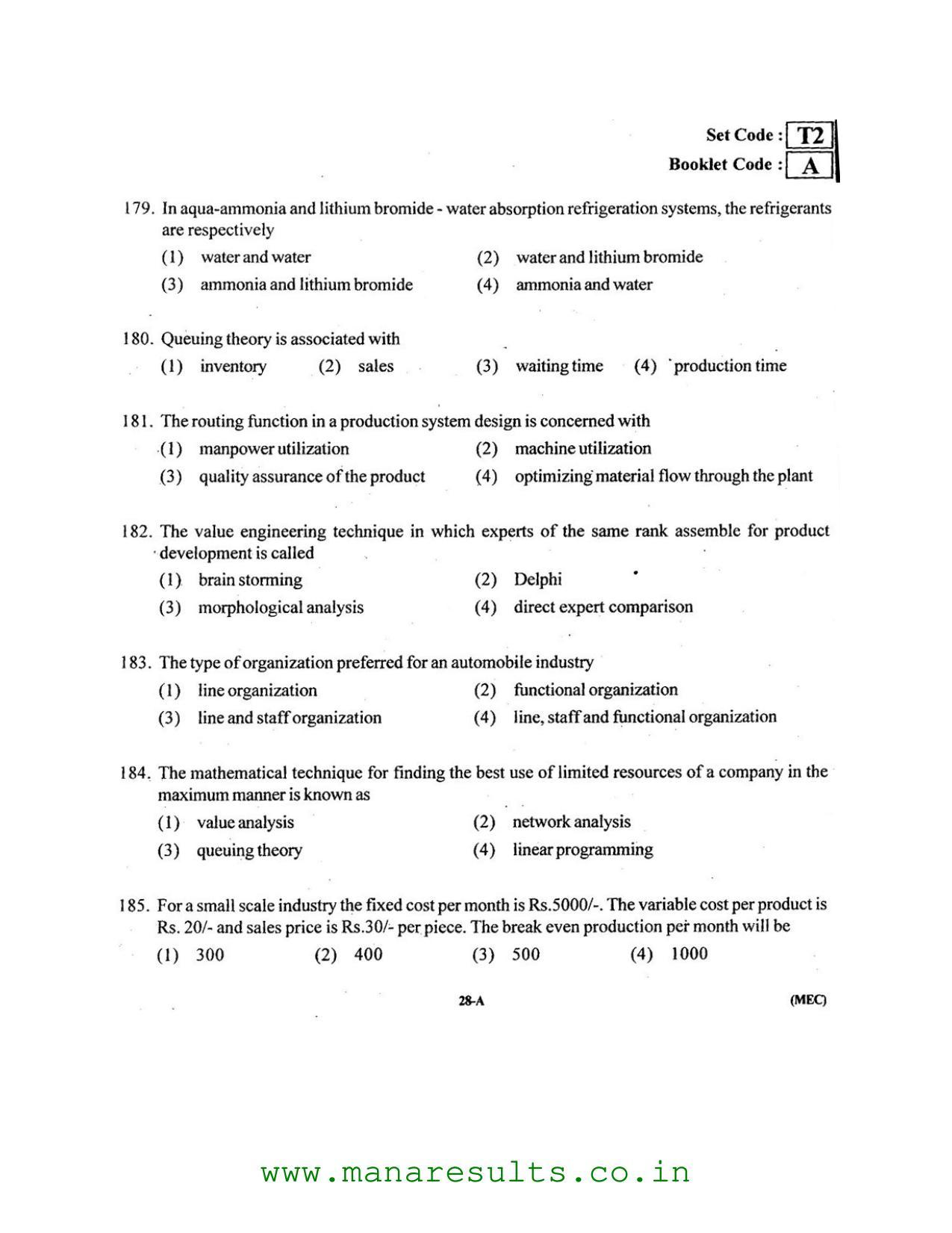 AP ECET 2016 Mechanical Engineering Old Previous Question Papers - Page 27