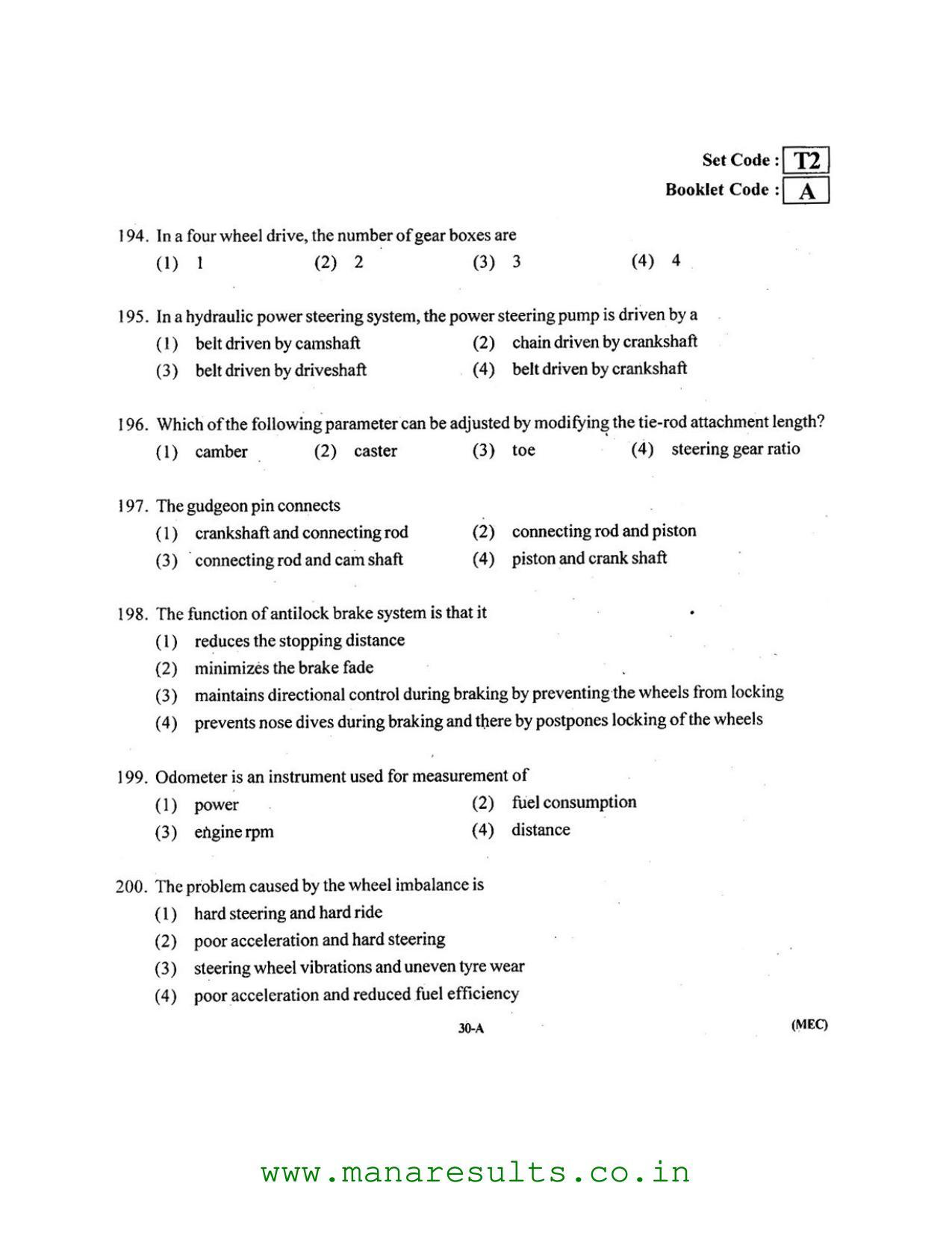 AP ECET 2016 Mechanical Engineering Old Previous Question Papers - Page 29