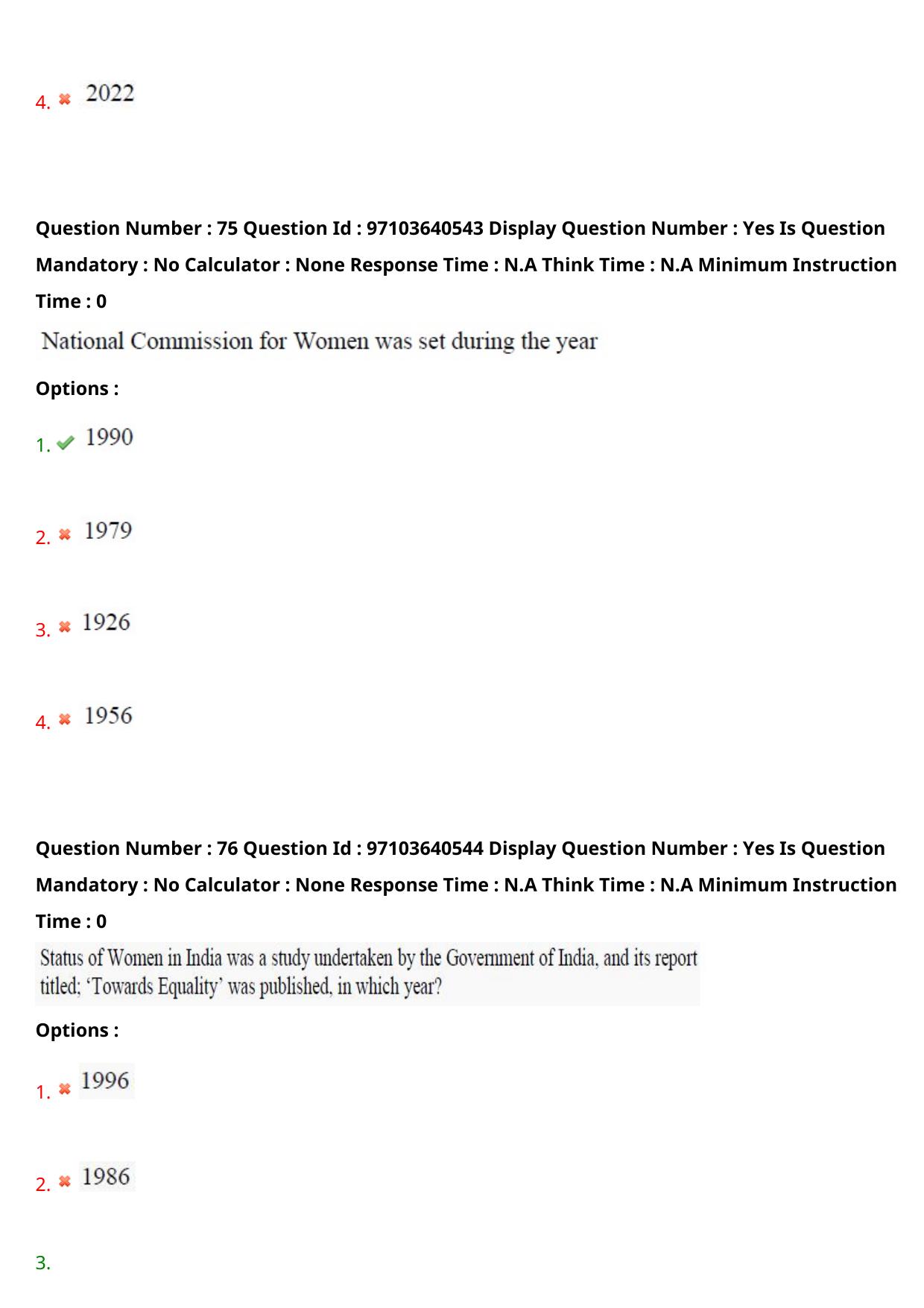 AP RCET 2024 Women's Studies Question Paper (05-05-2024 (Sunday) Session-I) - Page 46