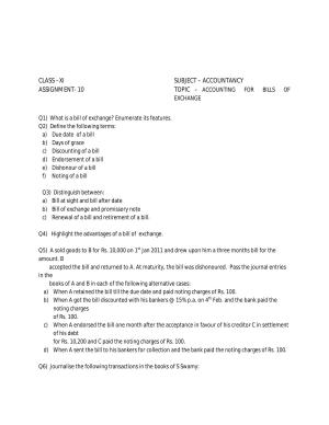 CBSE Worksheets for Class 11 Accountancy Assignment 14