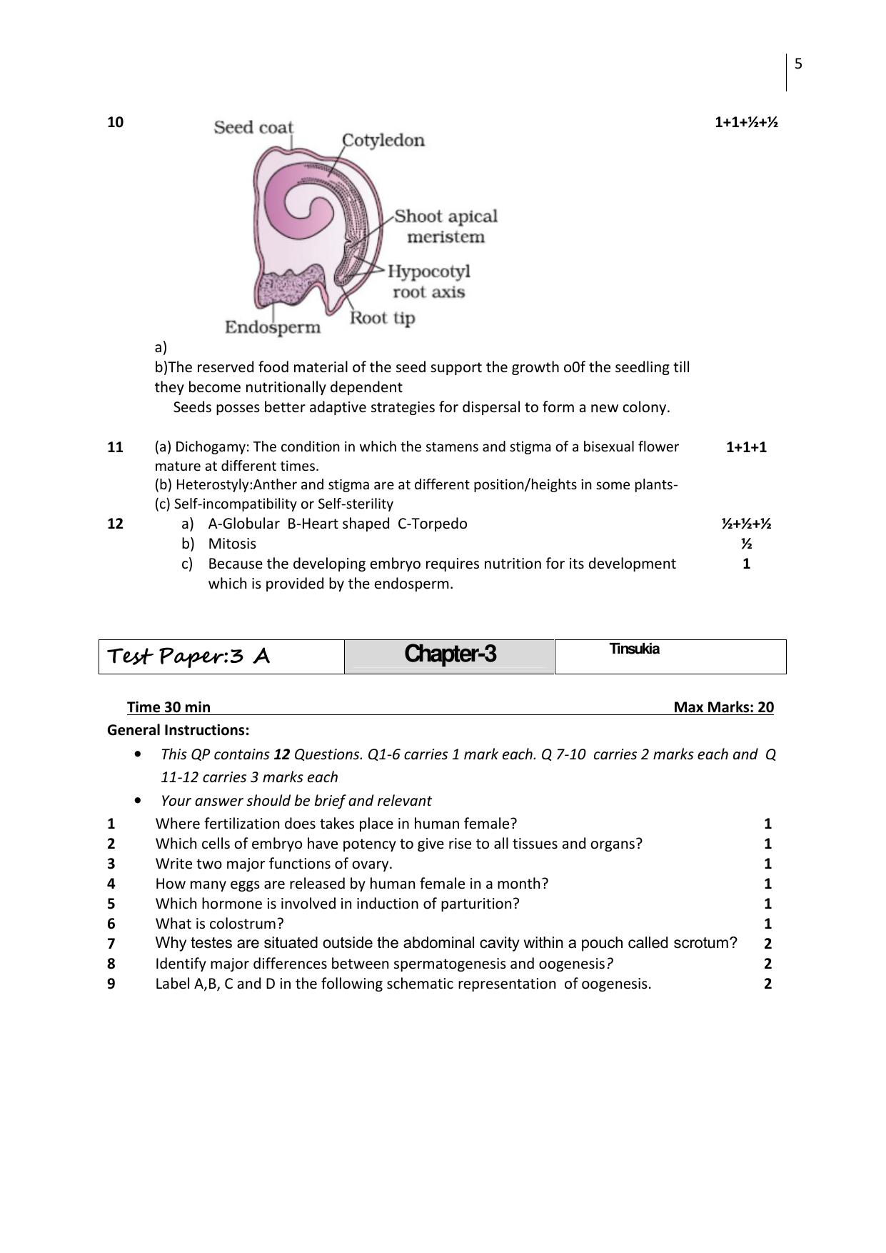 Free Printable CBSE Class 12 Biology All Chapters Worksheets - Page 5