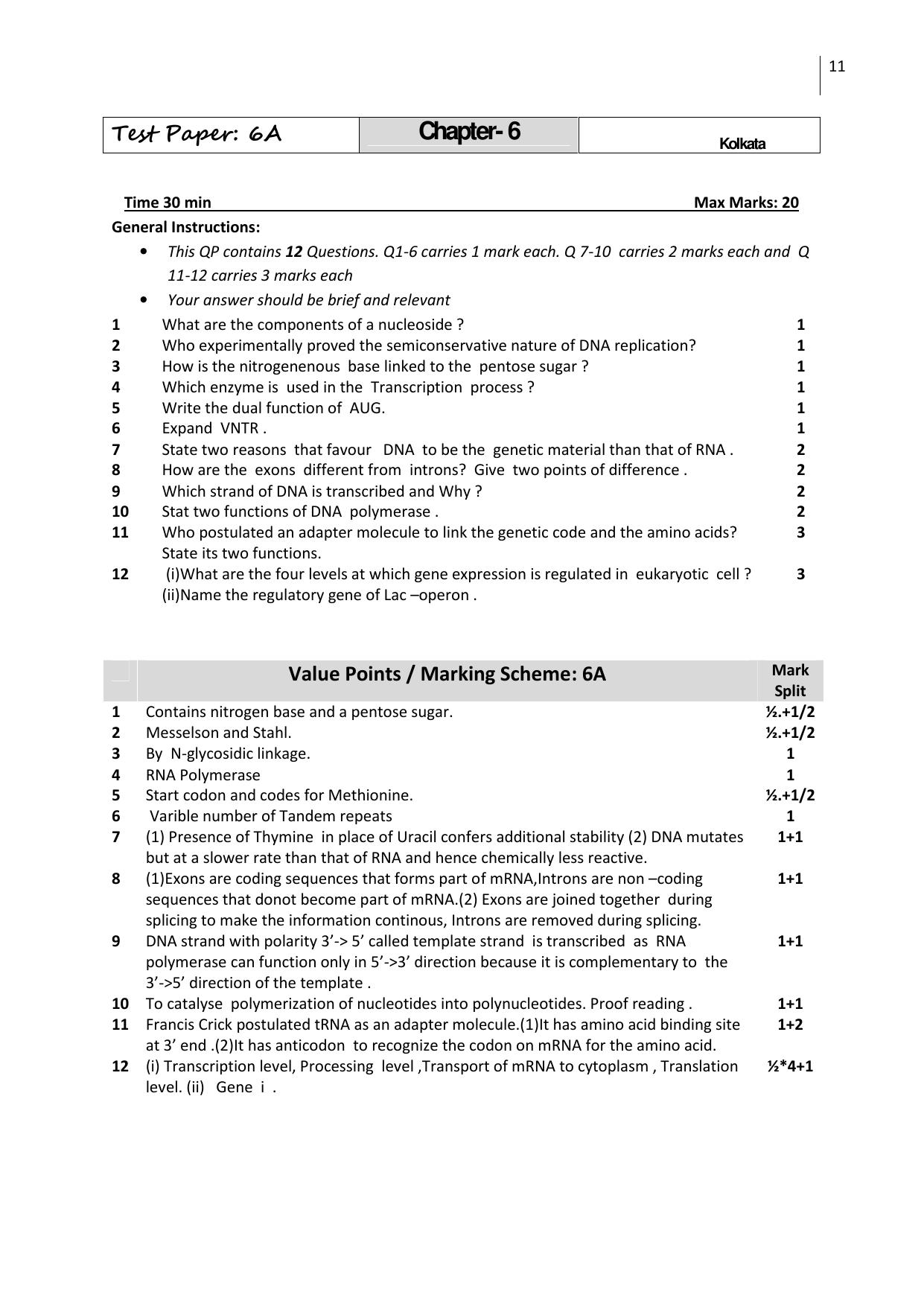 Free Printable CBSE Class 12 Biology All Chapters Worksheets - Page 11