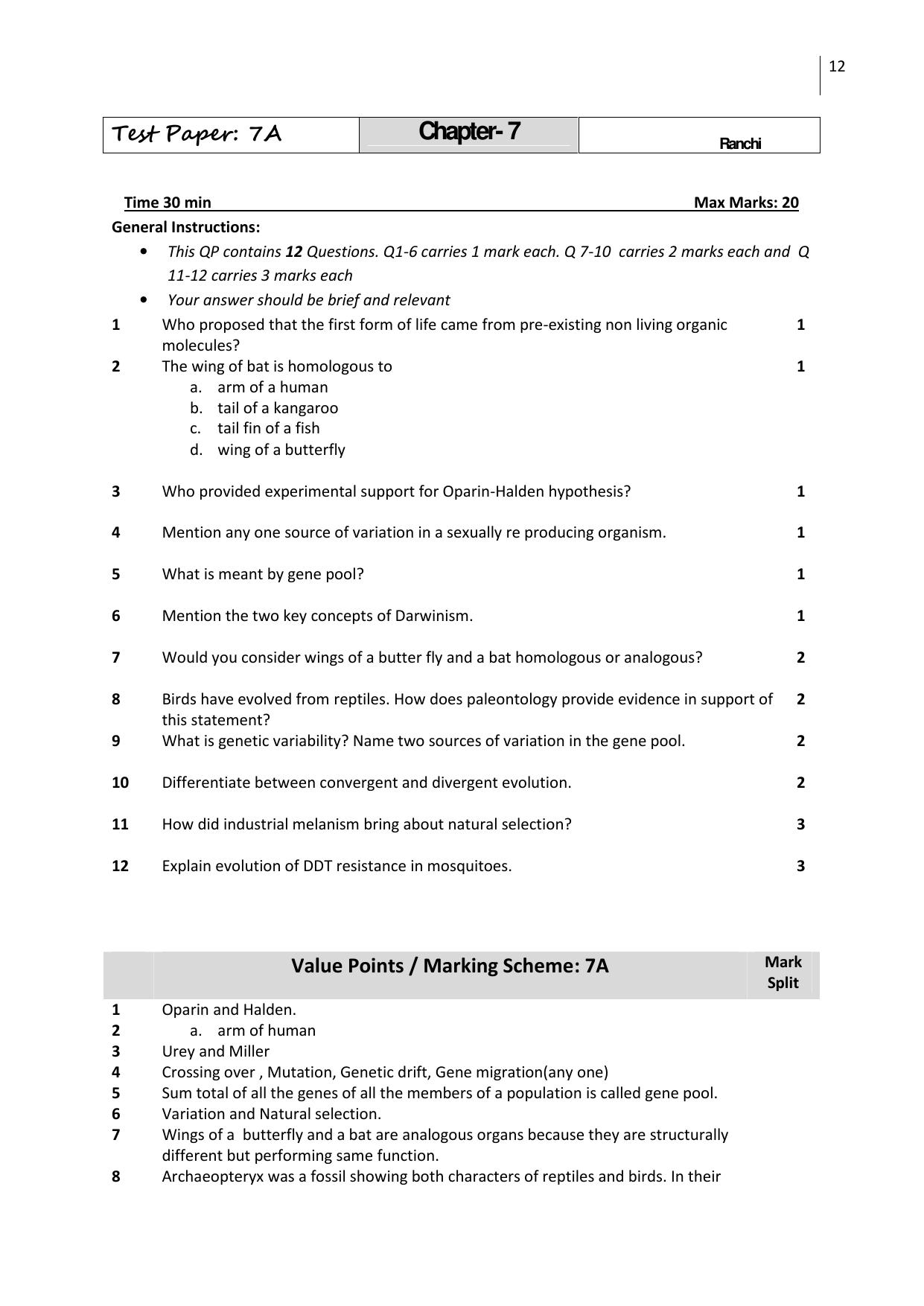 Free Printable CBSE Class 12 Biology All Chapters Worksheets - Page 12