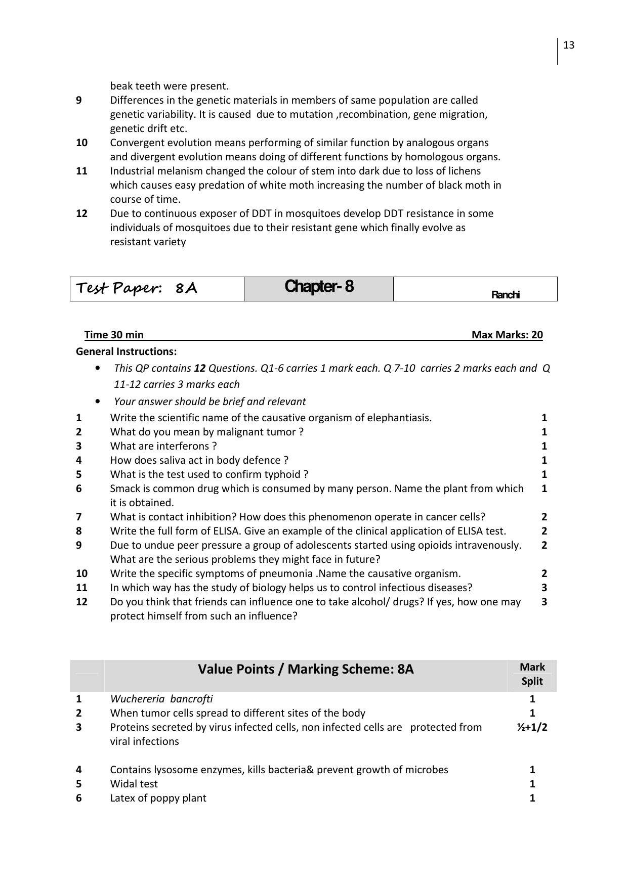 Free Printable CBSE Class 12 Biology All Chapters Worksheets - Page 13