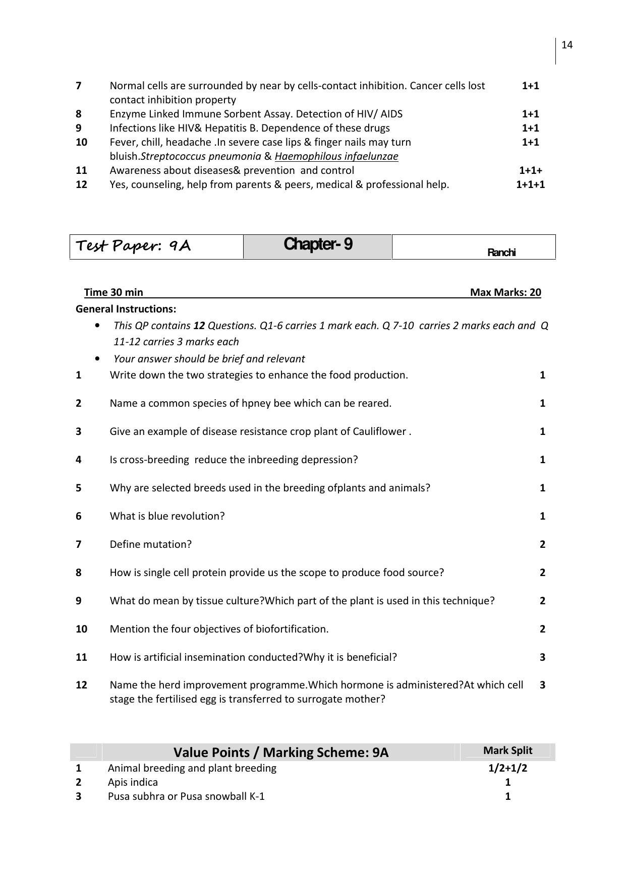 Free Printable CBSE Class 12 Biology All Chapters Worksheets - Page 14