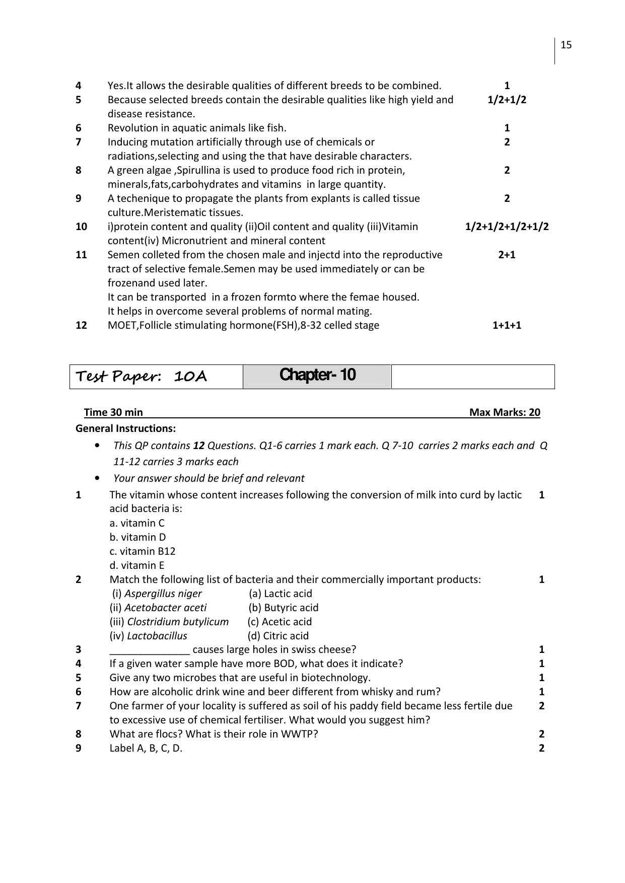 Free Printable CBSE Class 12 Biology All Chapters Worksheets - Page 15