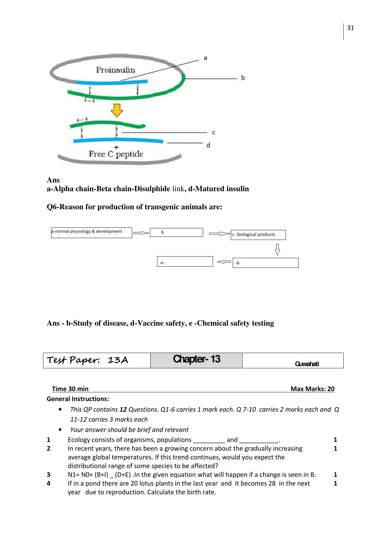 Free Printable CBSE Class 12 Biology All Chapters Worksheets - Page 31