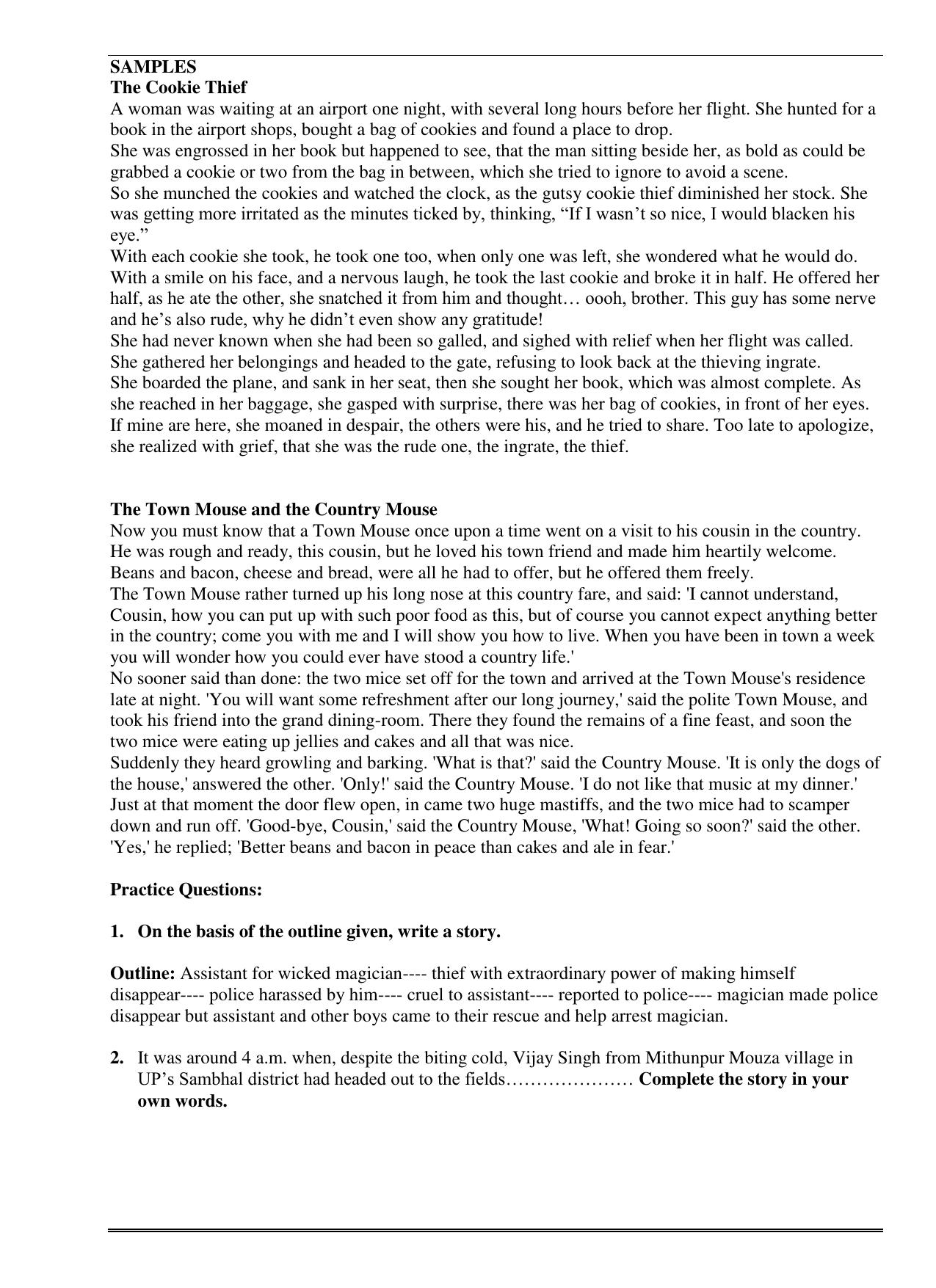 CBSE Worksheets for Class 11 English Story Writing Assignment - Page 2