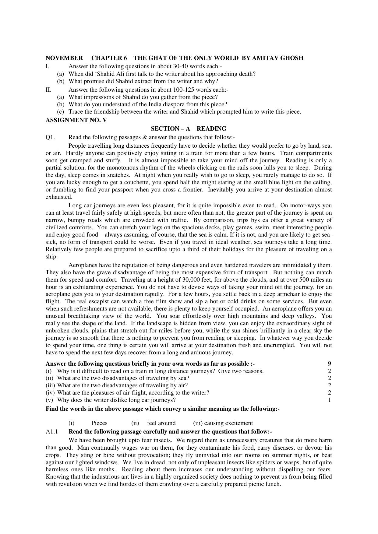 CBSE Worksheets for Class 11 English Assignment 4 - Page 2