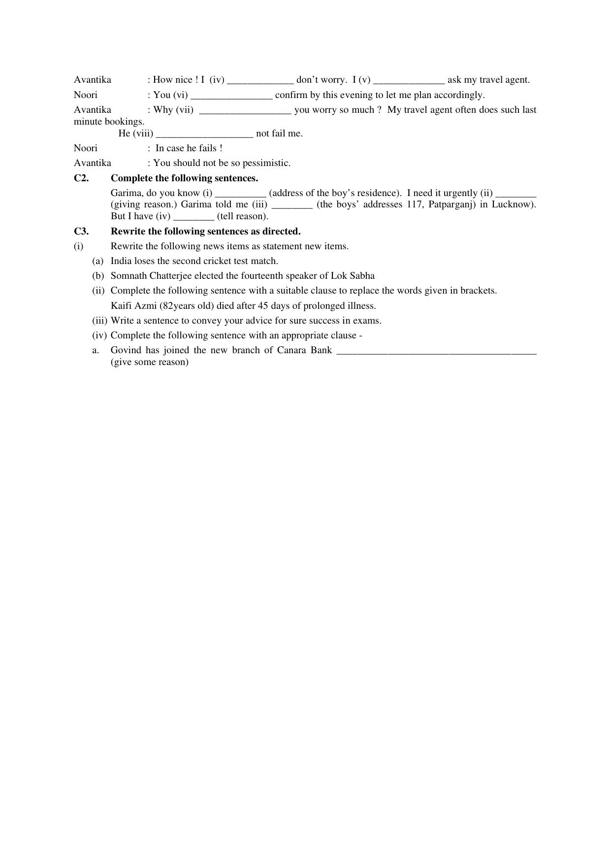 CBSE Worksheets for Class 11 English Assignment 4 - Page 6