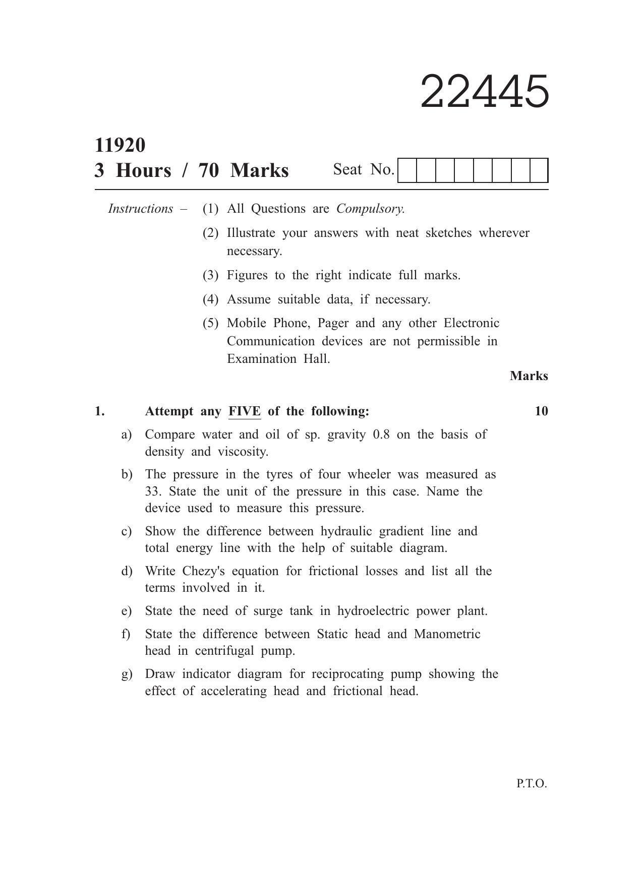 MSBTE Question Paper - 2019 - FMM - IndCareer Docs