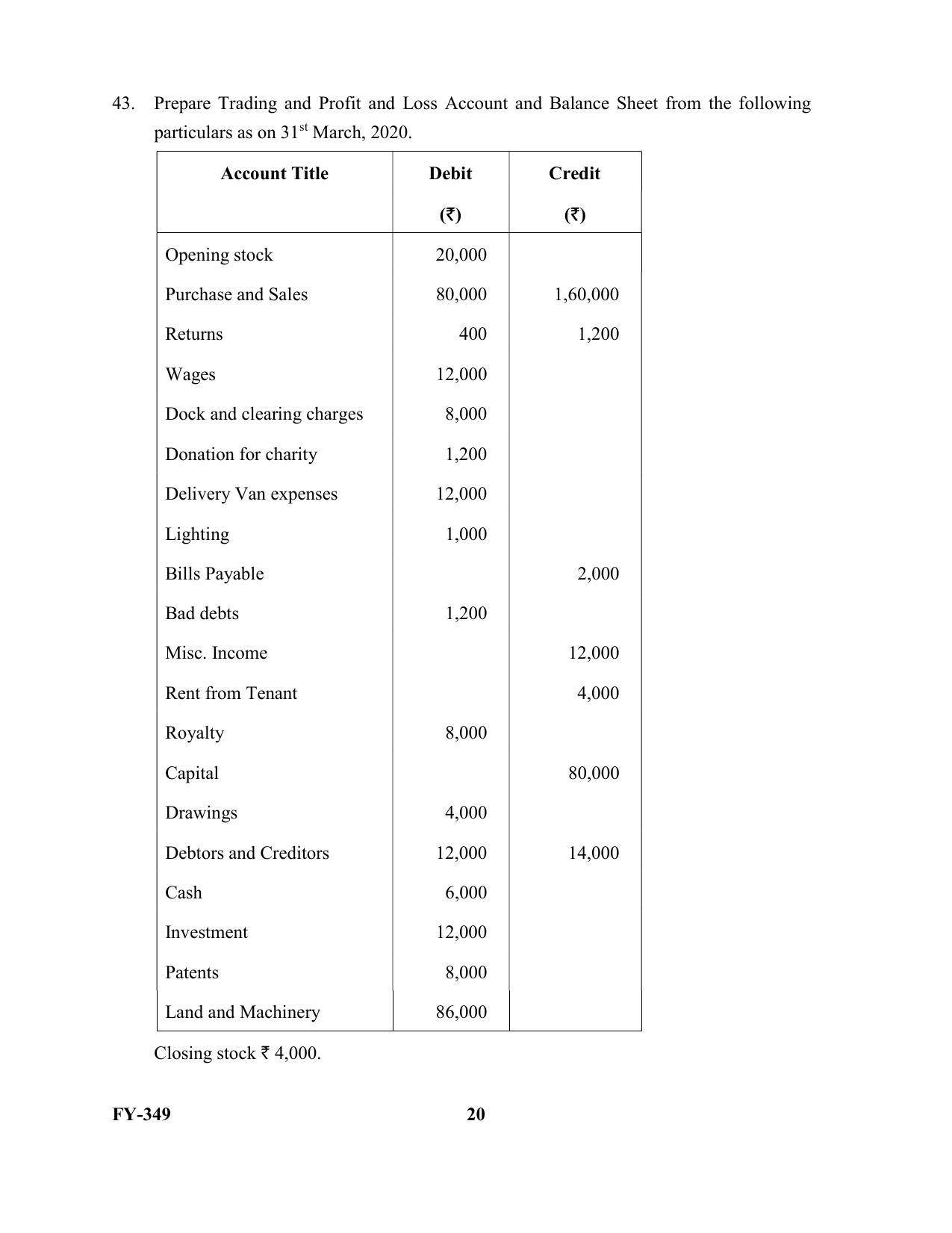 Kerala Plus One 2021 Accountancy with AFS Question Papers (Model) - Page 20