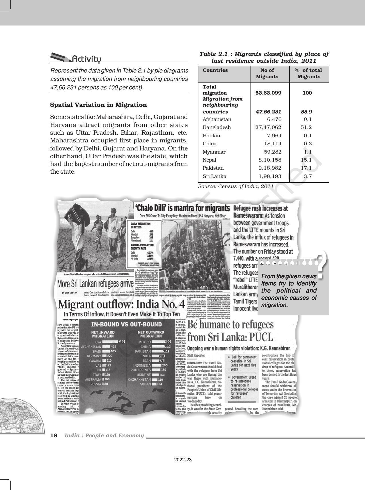 NCERT Book For Class 12 Geography Chapter 2 Migration