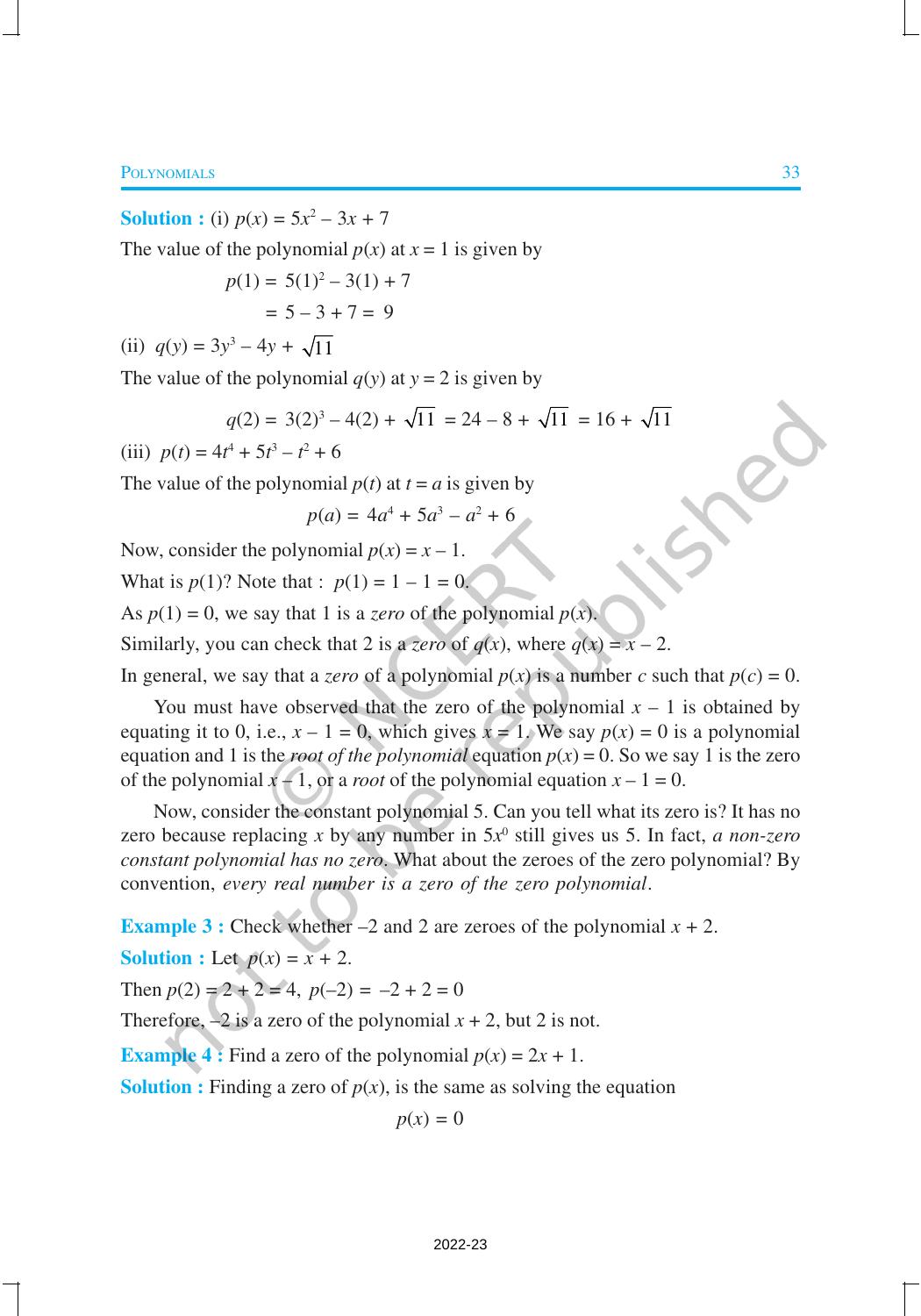 NCERT Book for Class 9 Maths Chapter 2 Polynomials - Page 6