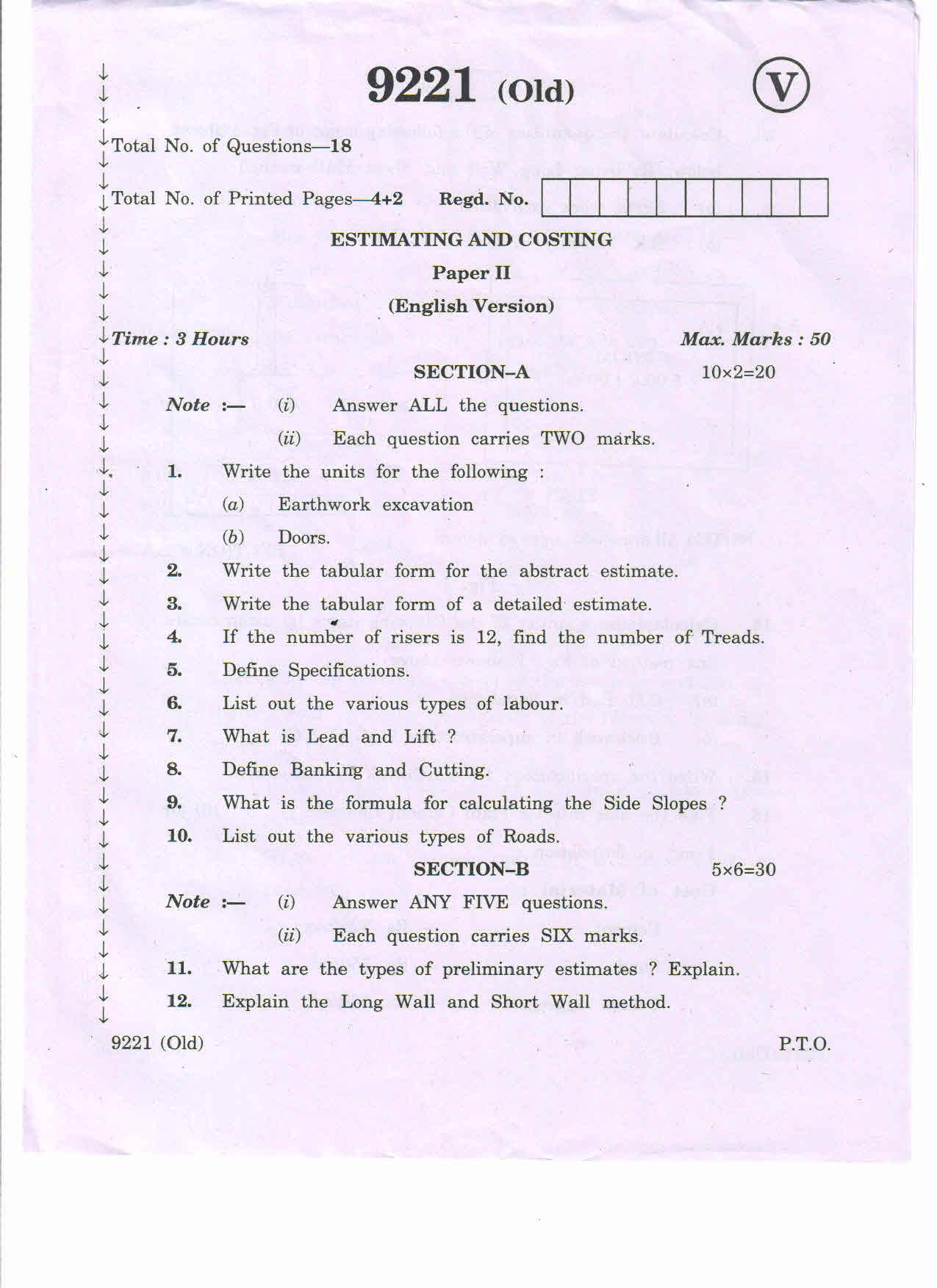 Ap Inter 2nd Year Estimating Costing Ii Old March 2020 Vocational