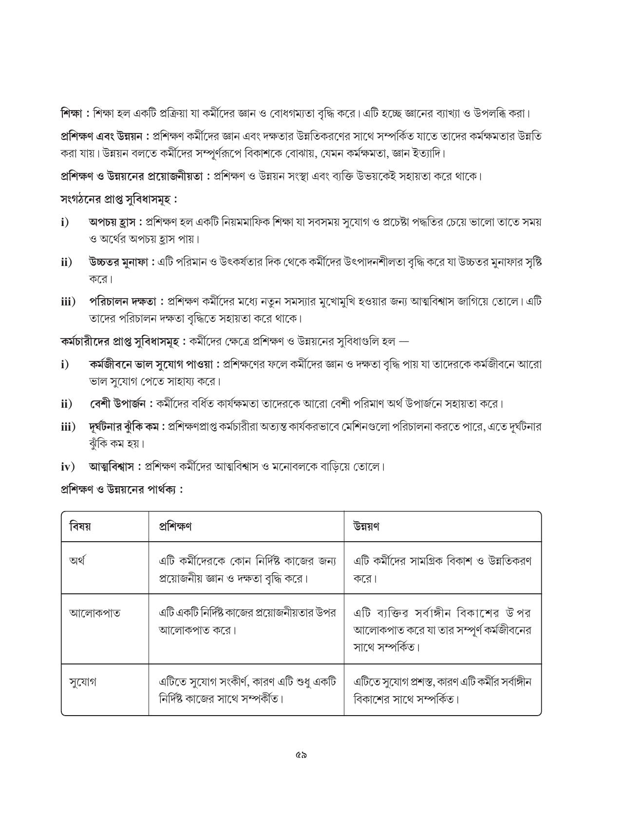 Tripura Board Class 12 Karbari Shastra Bengali Version Workbooks - Page 59