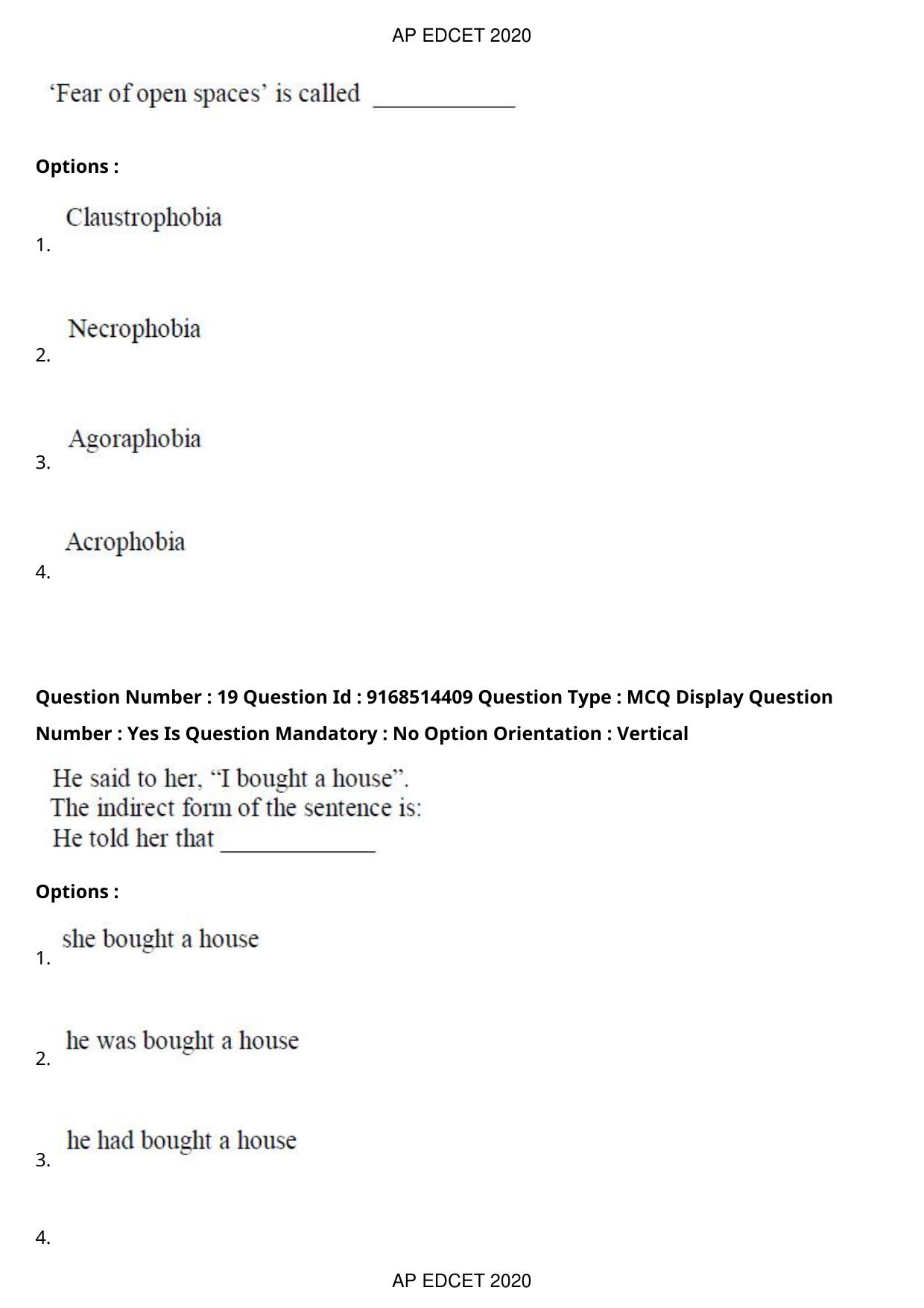 AP EDCET 2020 English Question Paper - Page 13