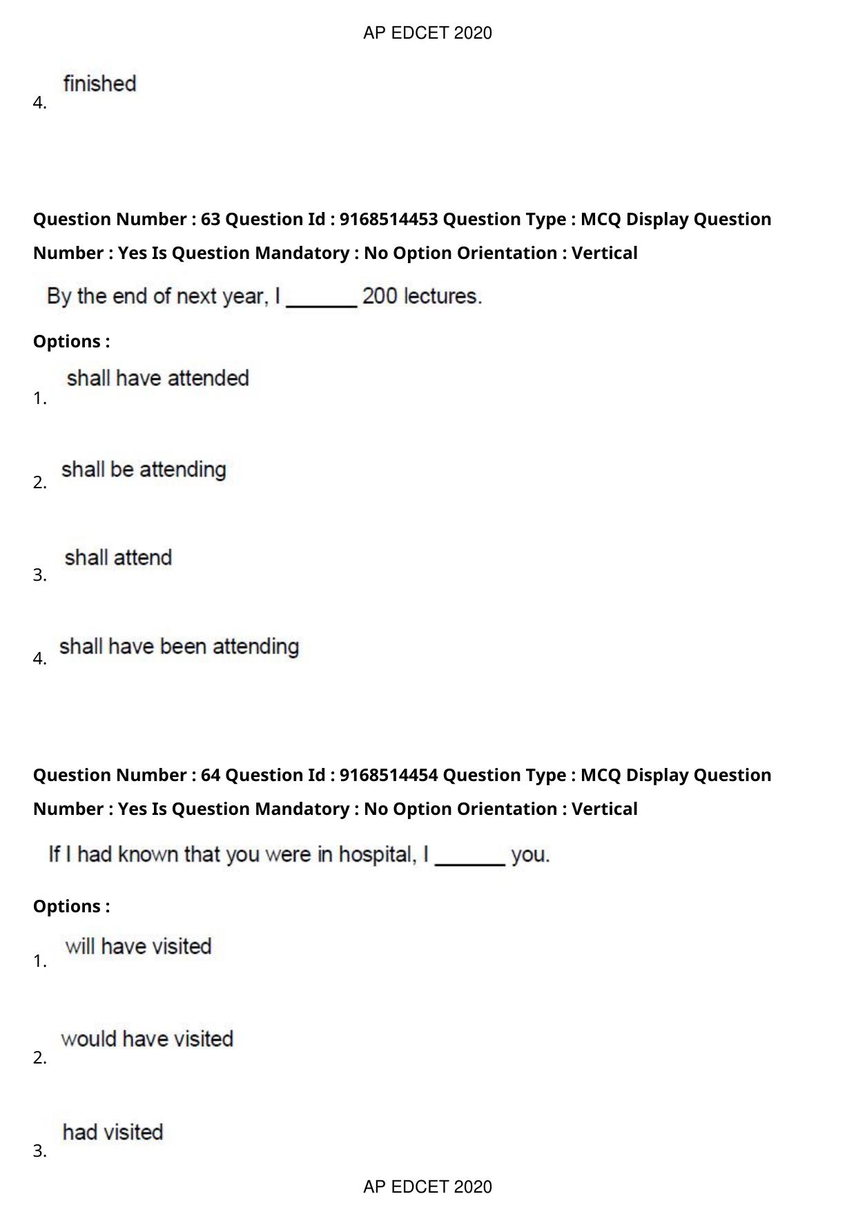 AP EDCET 2020 English Question Paper - Page 44