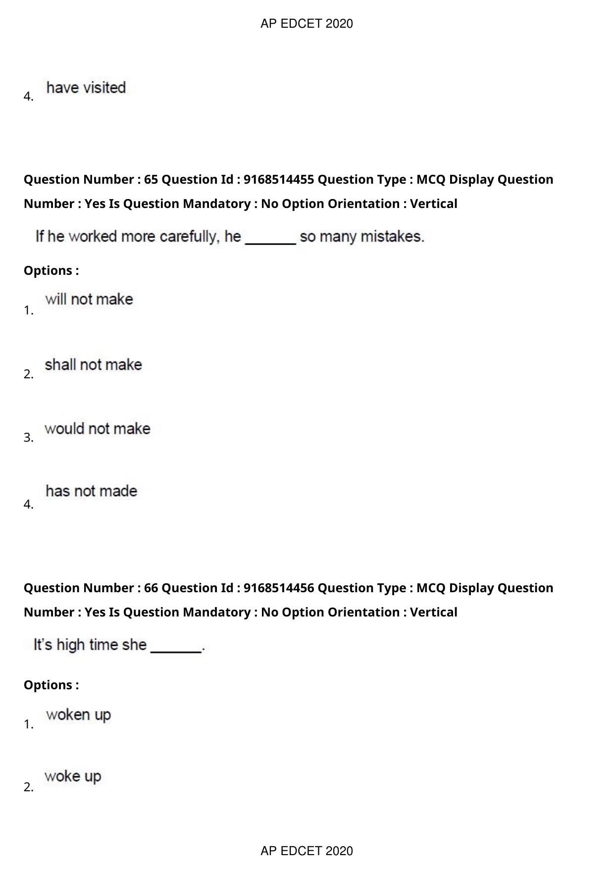 AP EDCET 2020 English Question Paper - Page 45