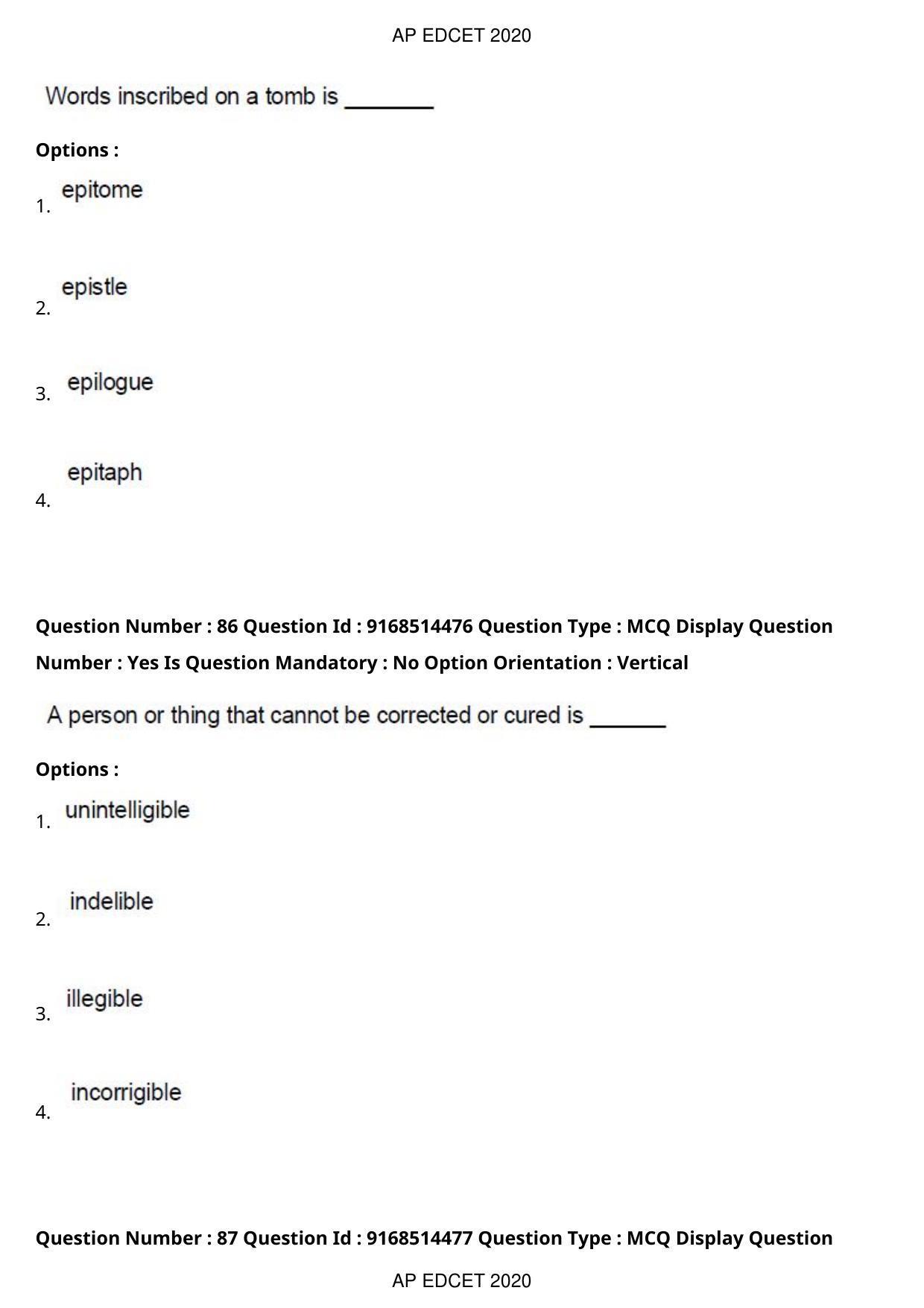 AP EDCET 2020 English Question Paper - Page 56