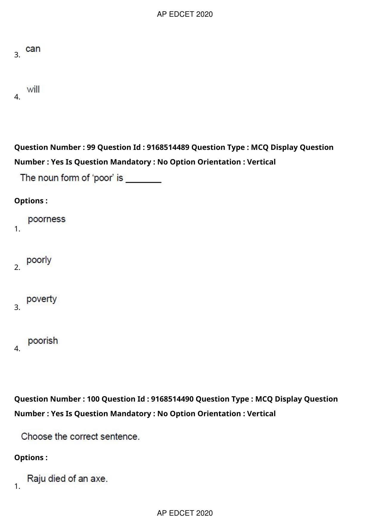 AP EDCET 2020 English Question Paper - Page 63