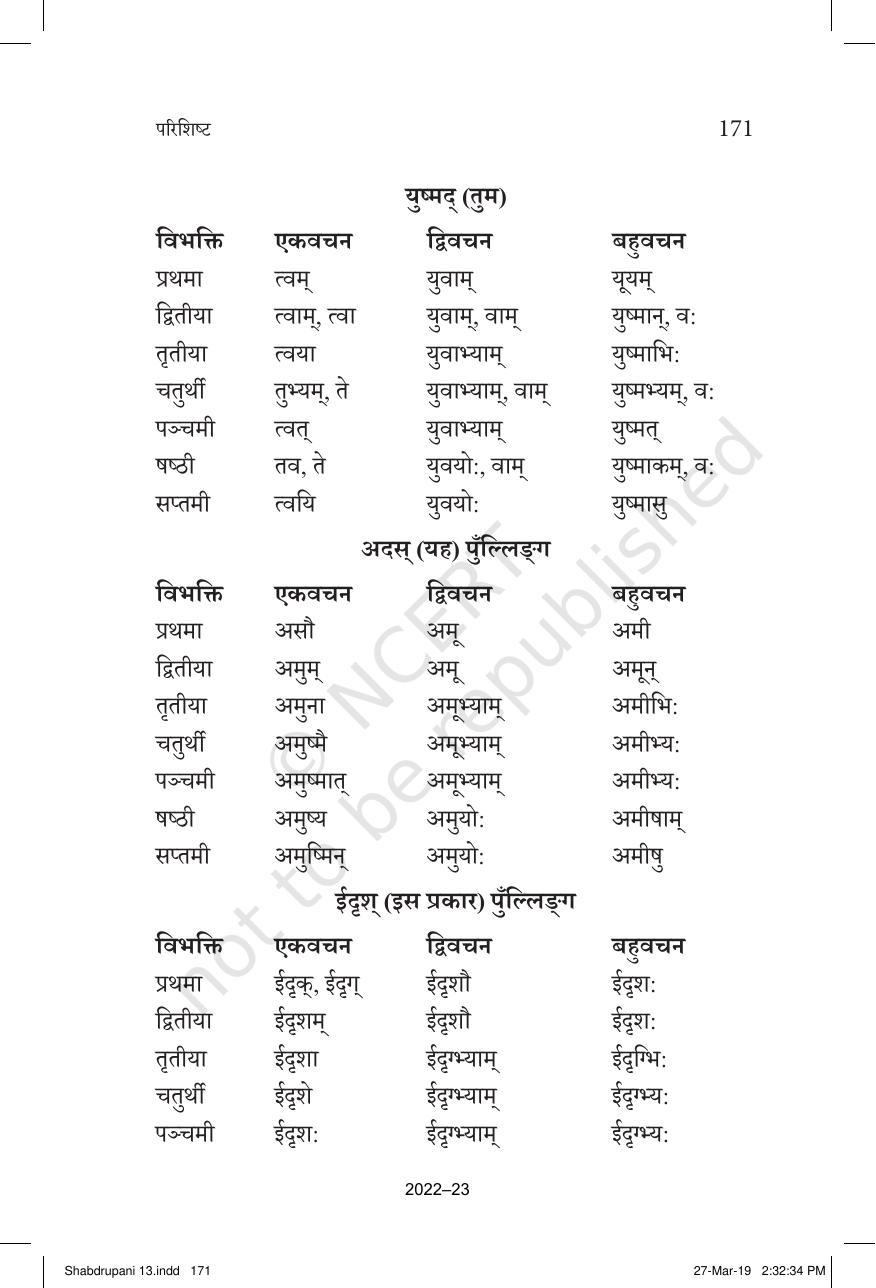 NCERT Book for Class 10 Sanskrit Chapter 13 शब्दरूपाणि