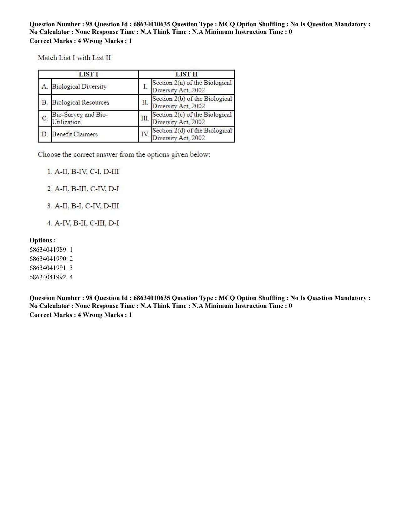 CUET PG 2023:COQP14 – LLM (Hindi)-Shift 1 (09-06-2023) Question Paper - Page 95