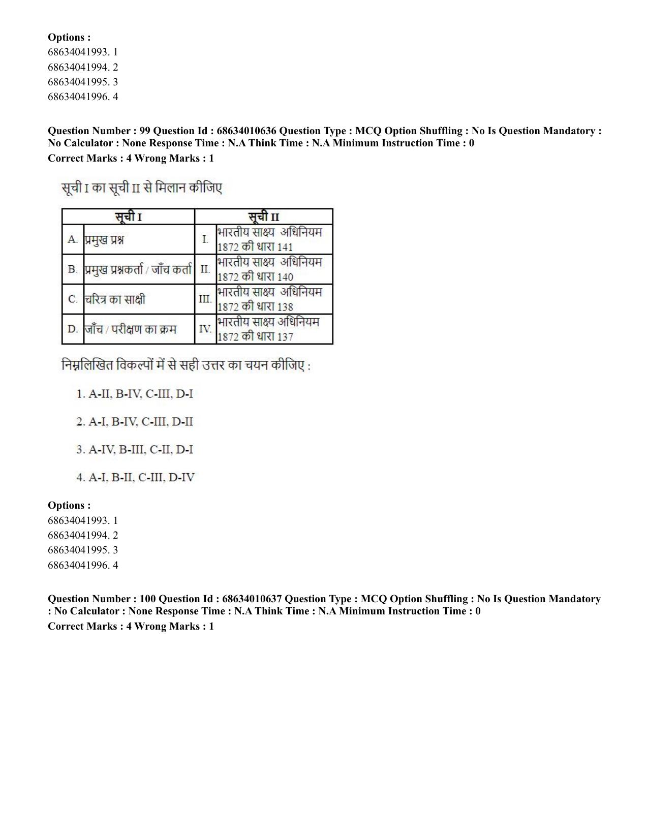 CUET PG 2023:COQP14 – LLM (Hindi)-Shift 1 (09-06-2023) Question Paper - Page 97