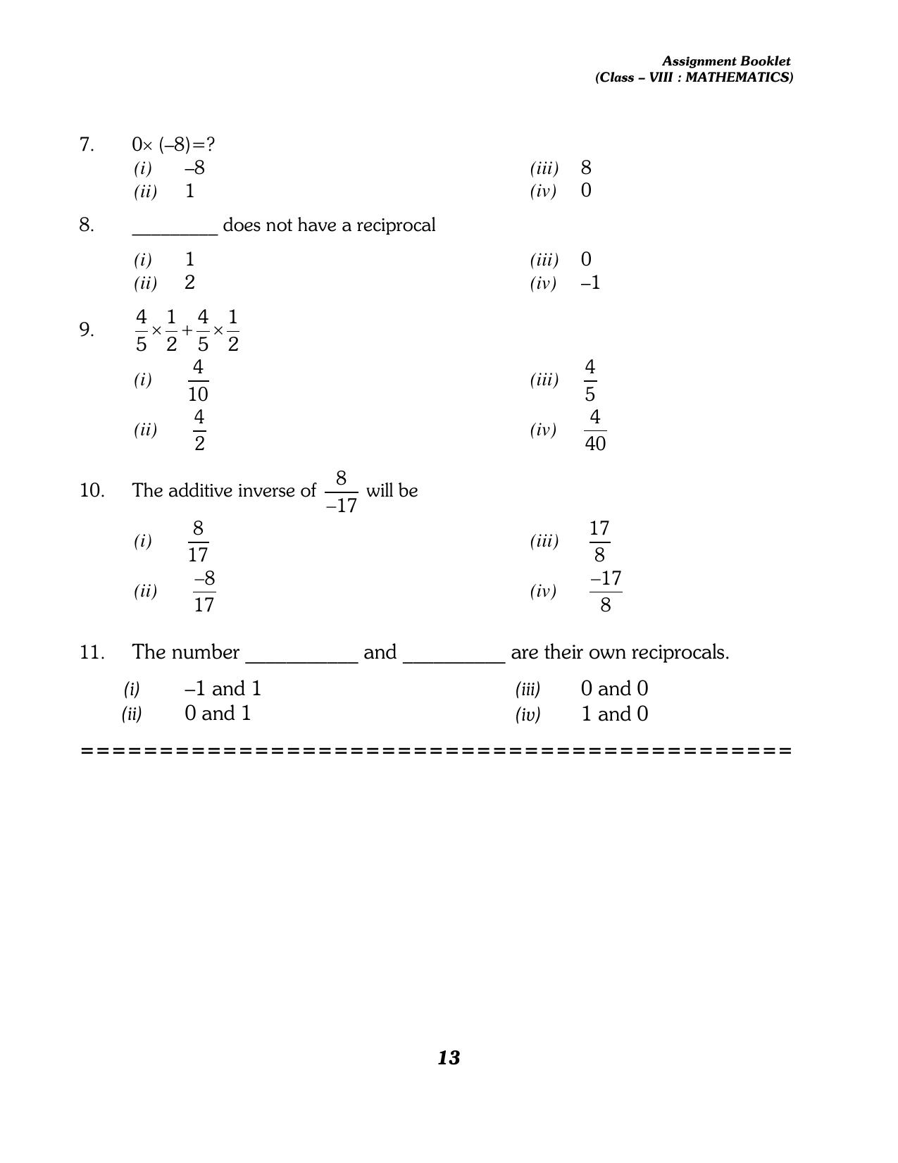 CBSE Worksheets for Class 8 Mathematics Assignment 13 - Page 3