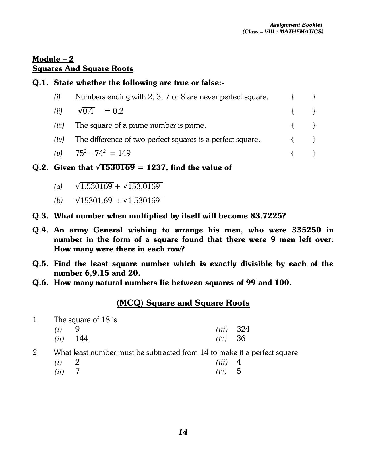 CBSE Worksheets for Class 8 Mathematics Assignment 13 - Page 4