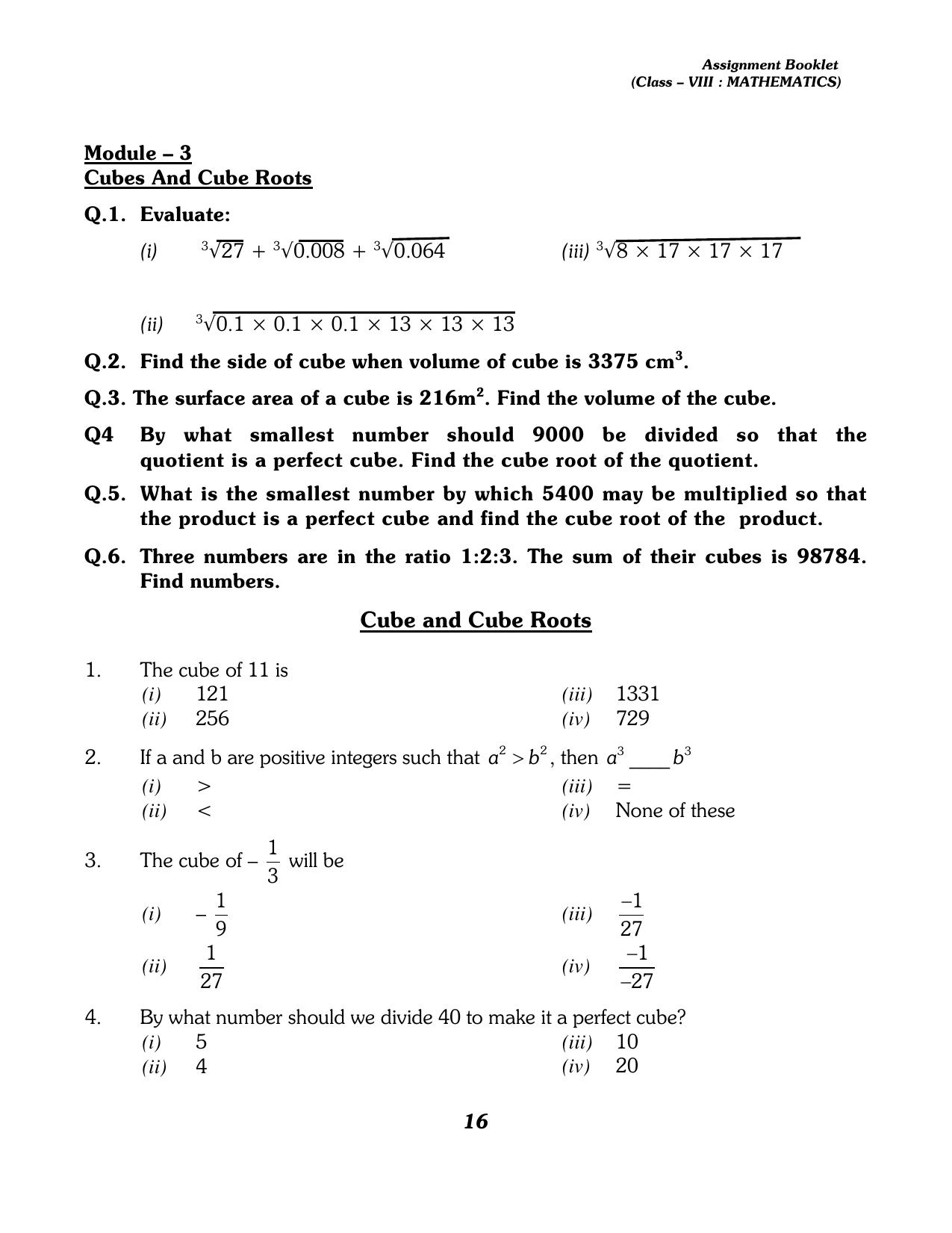 CBSE Worksheets for Class 8 Mathematics Assignment 13 - Page 6