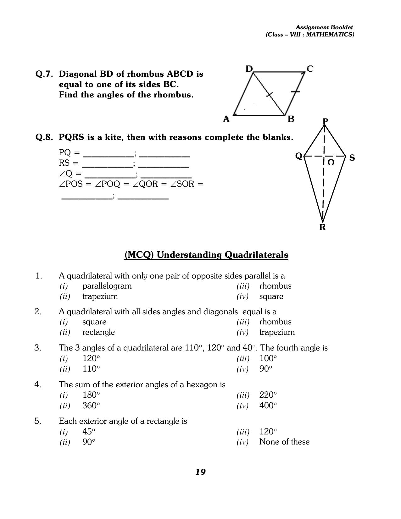 CBSE Worksheets for Class 8 Mathematics Assignment 13 - Page 9