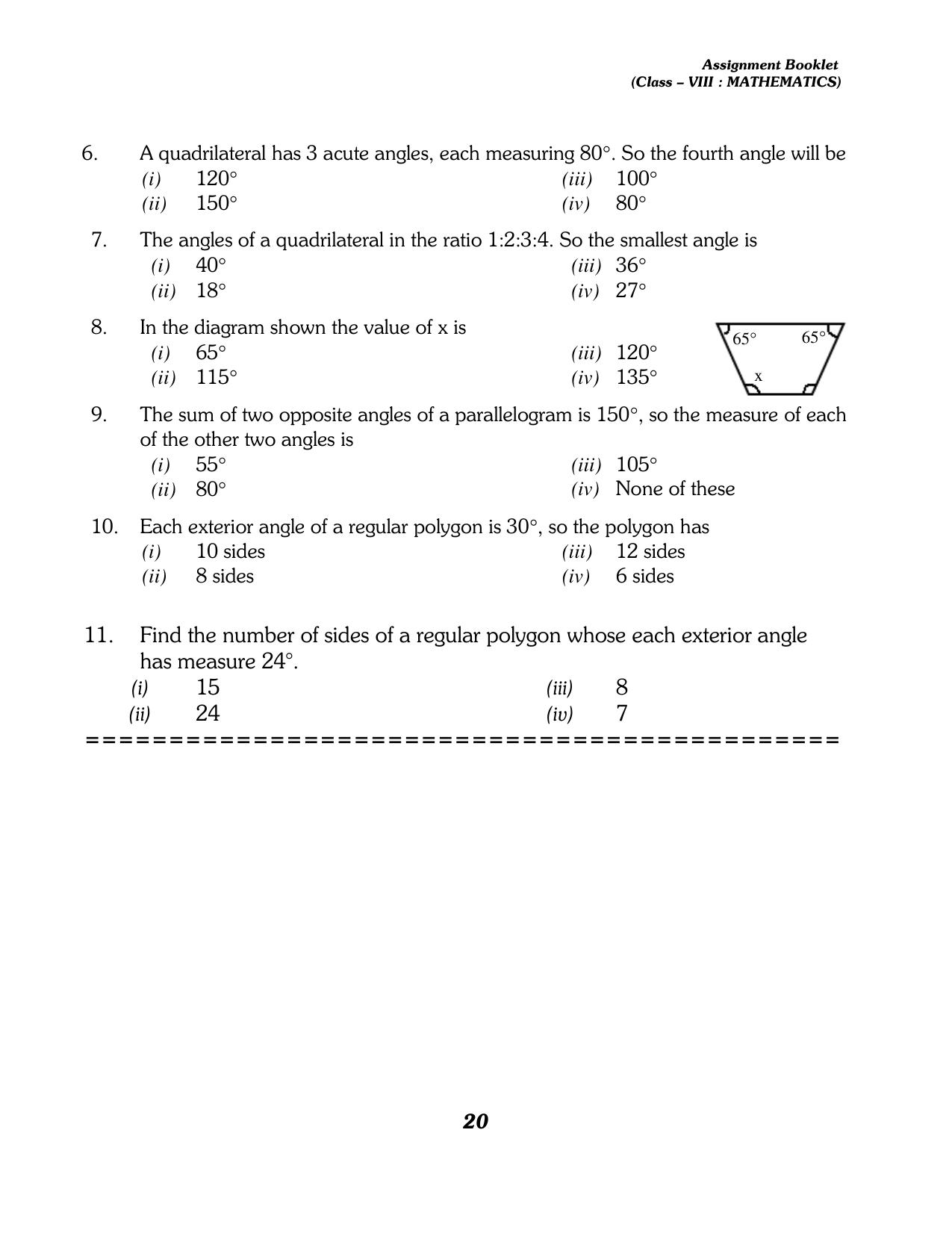CBSE Worksheets for Class 8 Mathematics Assignment 13 - Page 10