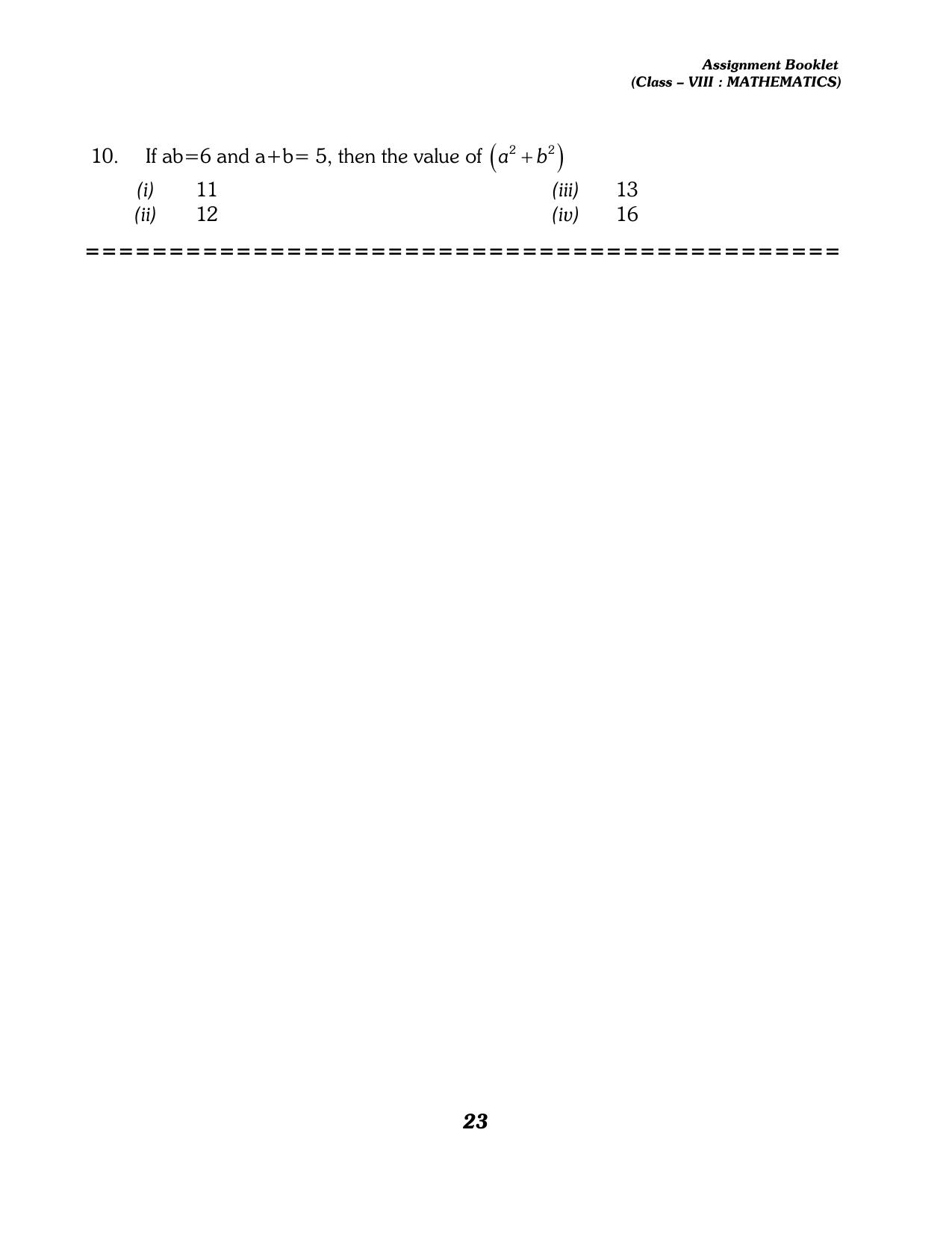 CBSE Worksheets for Class 8 Mathematics Assignment 13 - Page 13