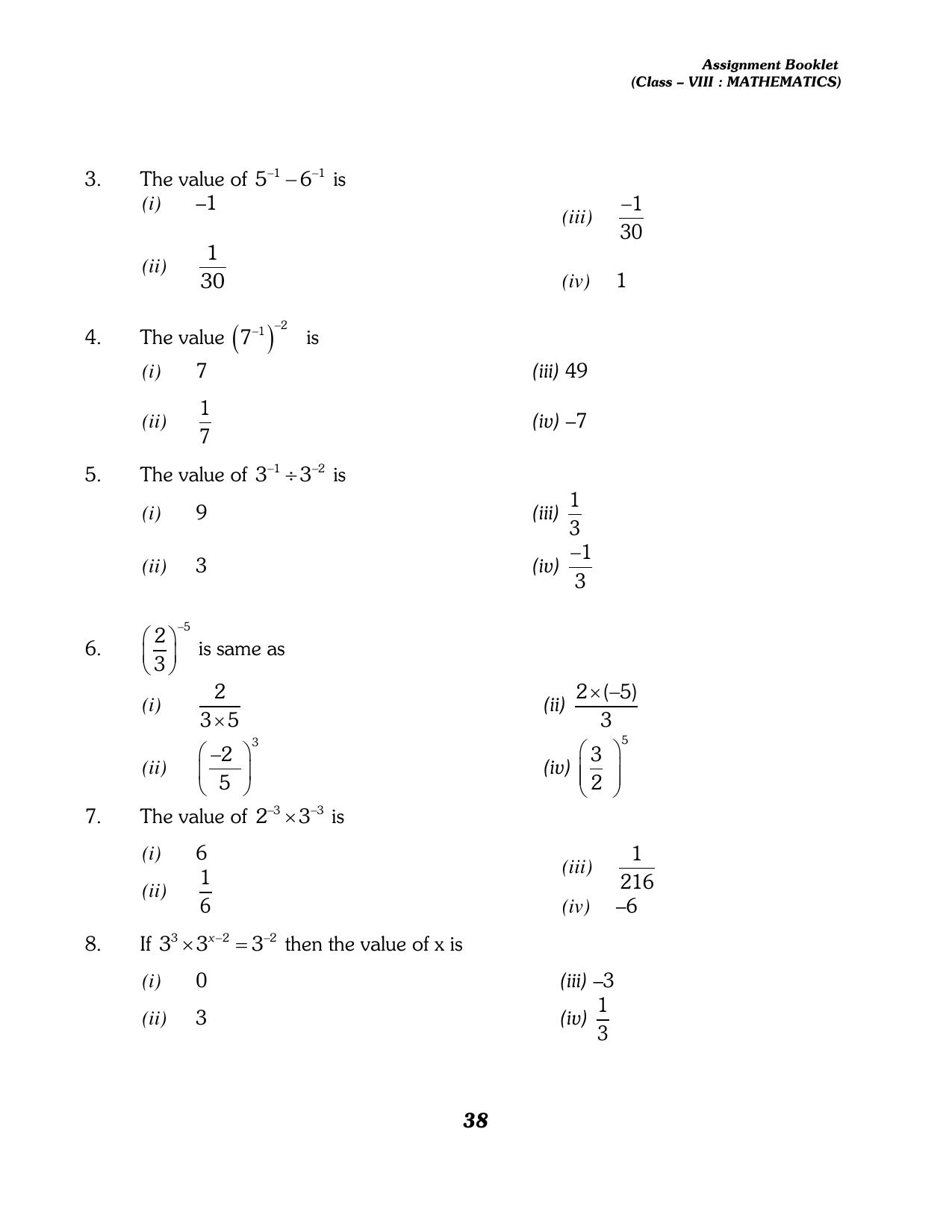 CBSE Worksheets for Class 8 Mathematics Assignment 13 - Page 28